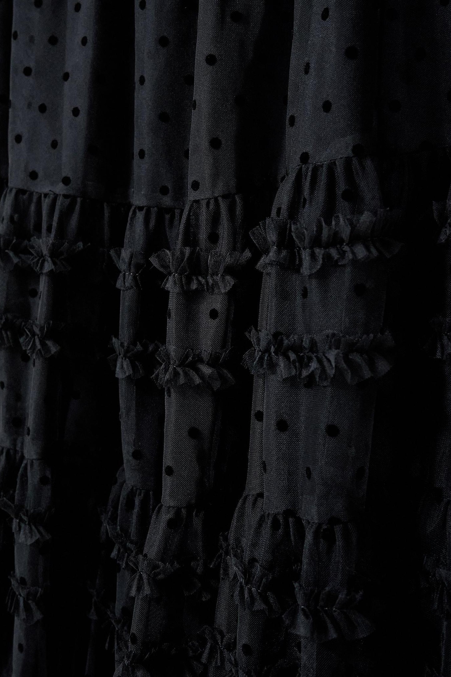 HIRAL FLOCK SPOT TULLE DRESS PURE BLACK 4