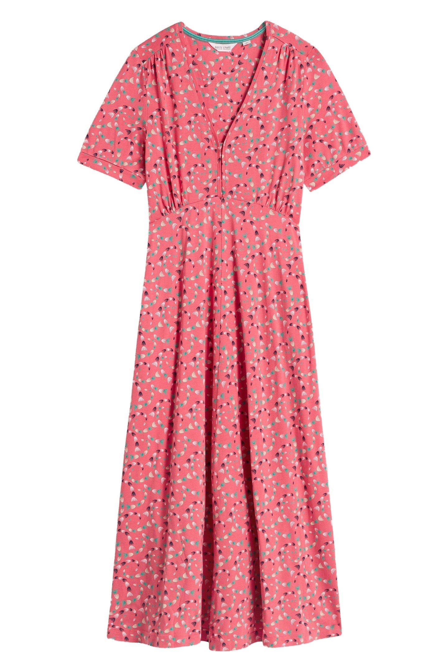 MEGAN JERSEY DRESS CORAL MULTI 3