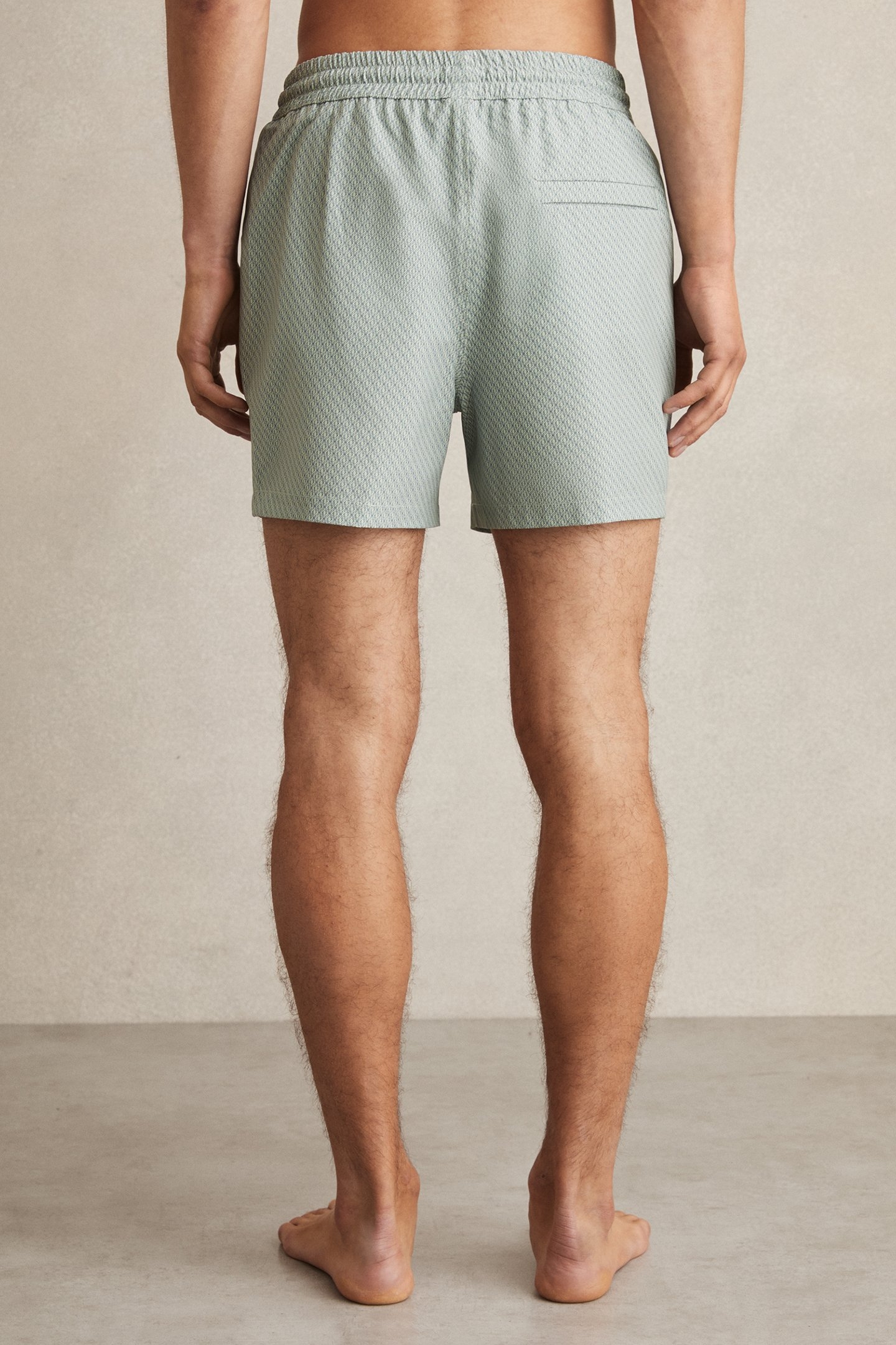 DRAWSTRING GEOMETRIC PRINTED SWIMSHORT PISTACHIO GREEN 2