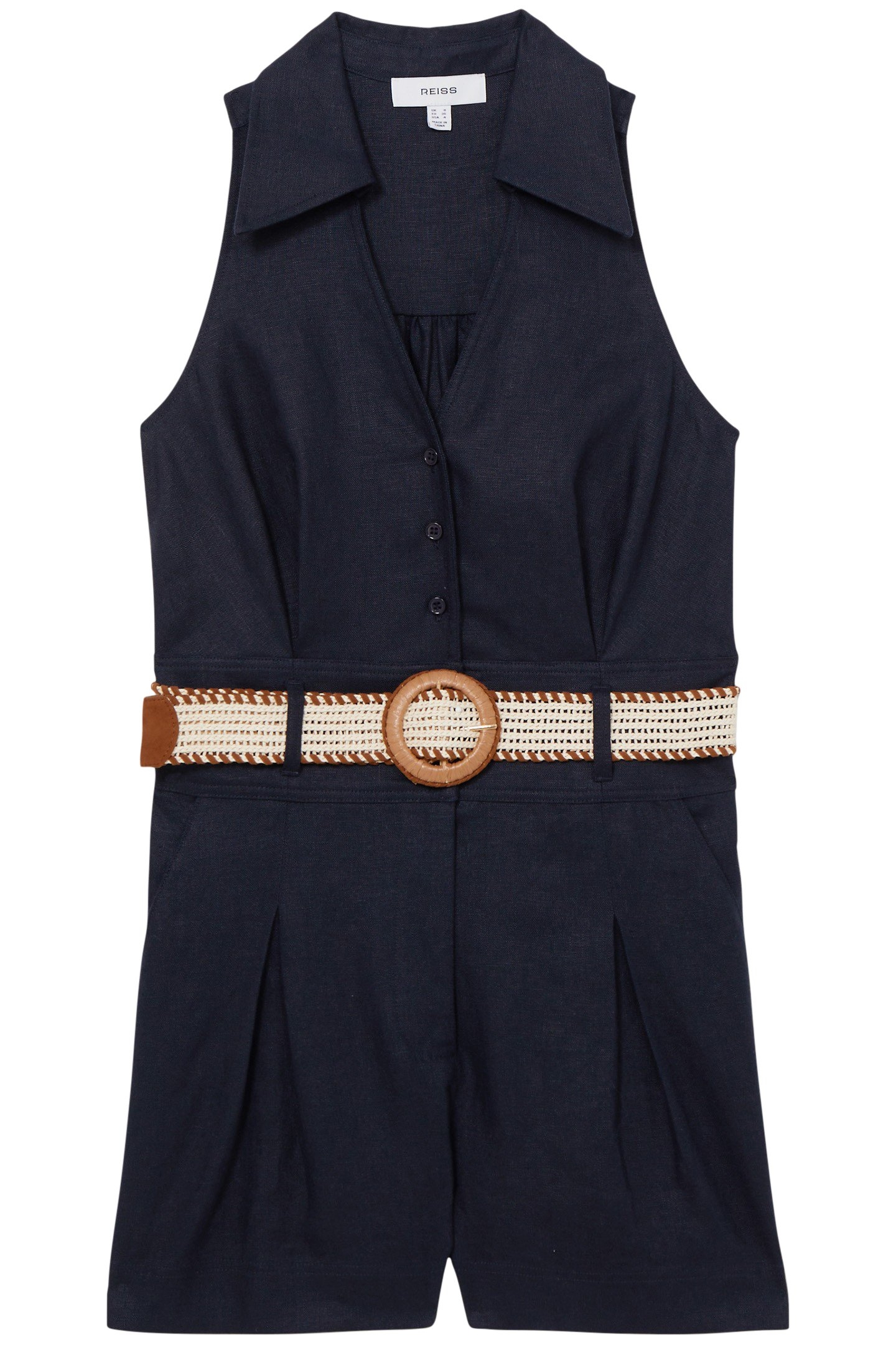 LINEN PLAYSUIT NAVY 4