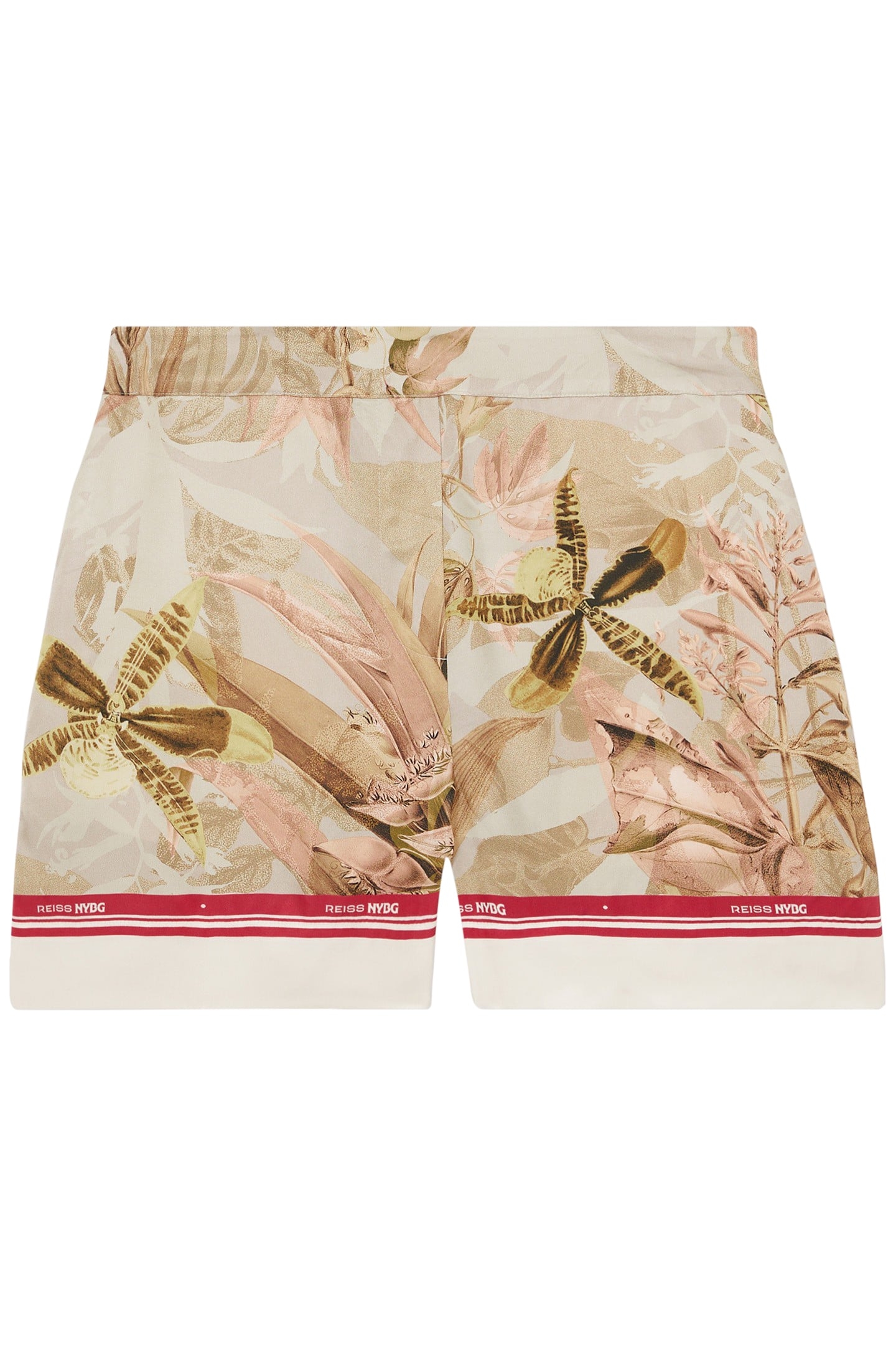 FLORAL STRIPE COORD SHORT LIGHT KHAKI 4