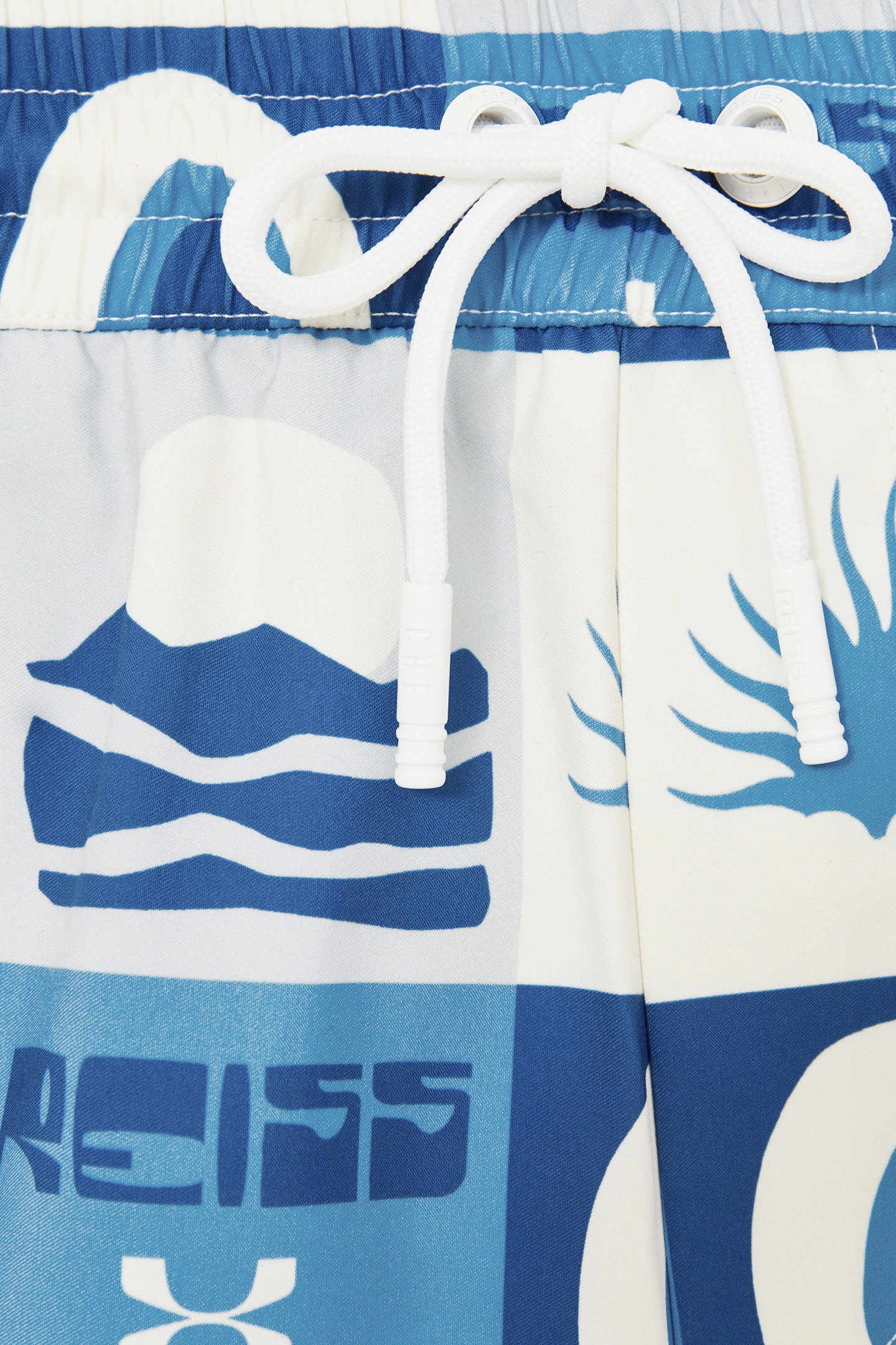 DRAWSTRING TILE SUNSET PRINT SWIMSHORT BLUE MULTI 7