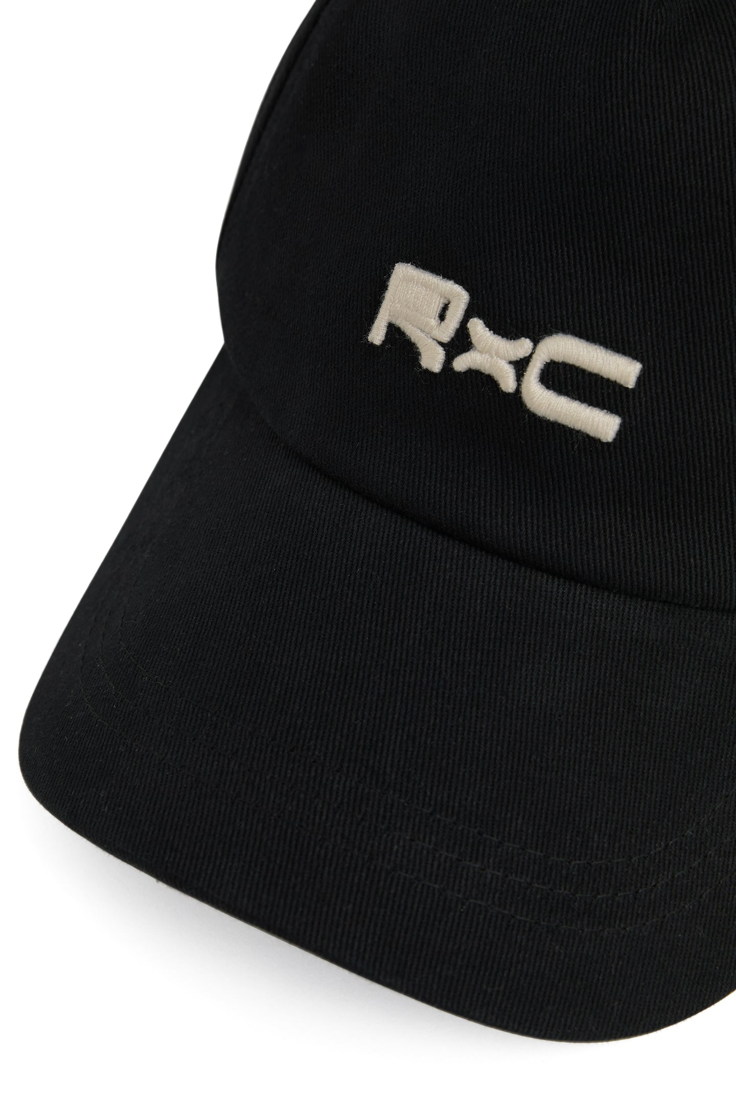 INITIALS EMBROIDERED MOTIF COTTON TWILL CAP BLACK 5
