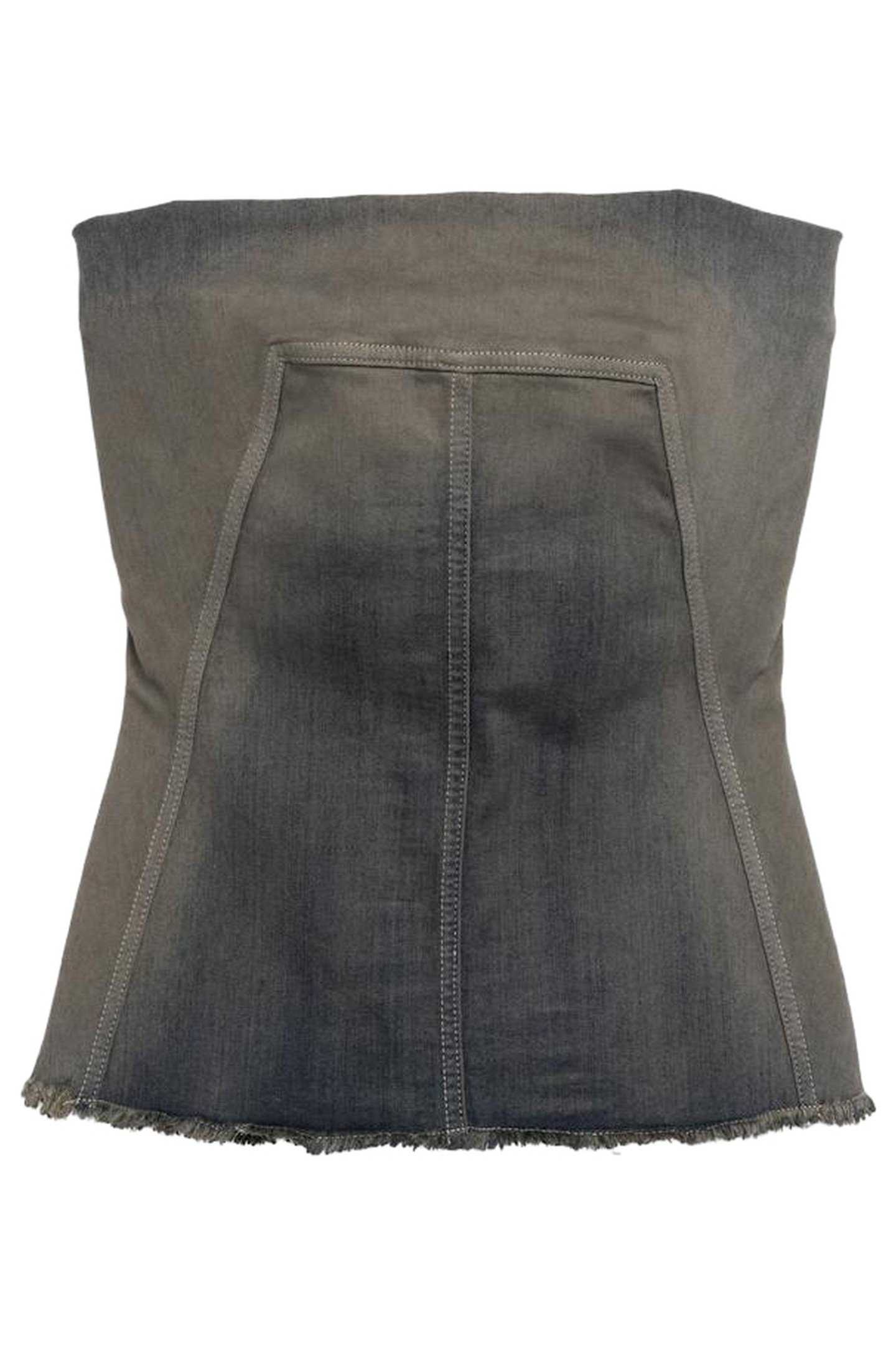 RICK OWENS – DENIM BUSTIER TOP GREY 1