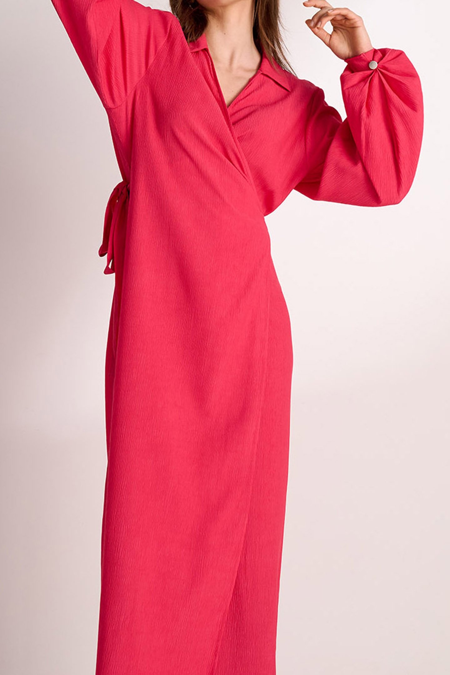 GEORGIA DRESS LONG SLEEVE RASPBERRY 3