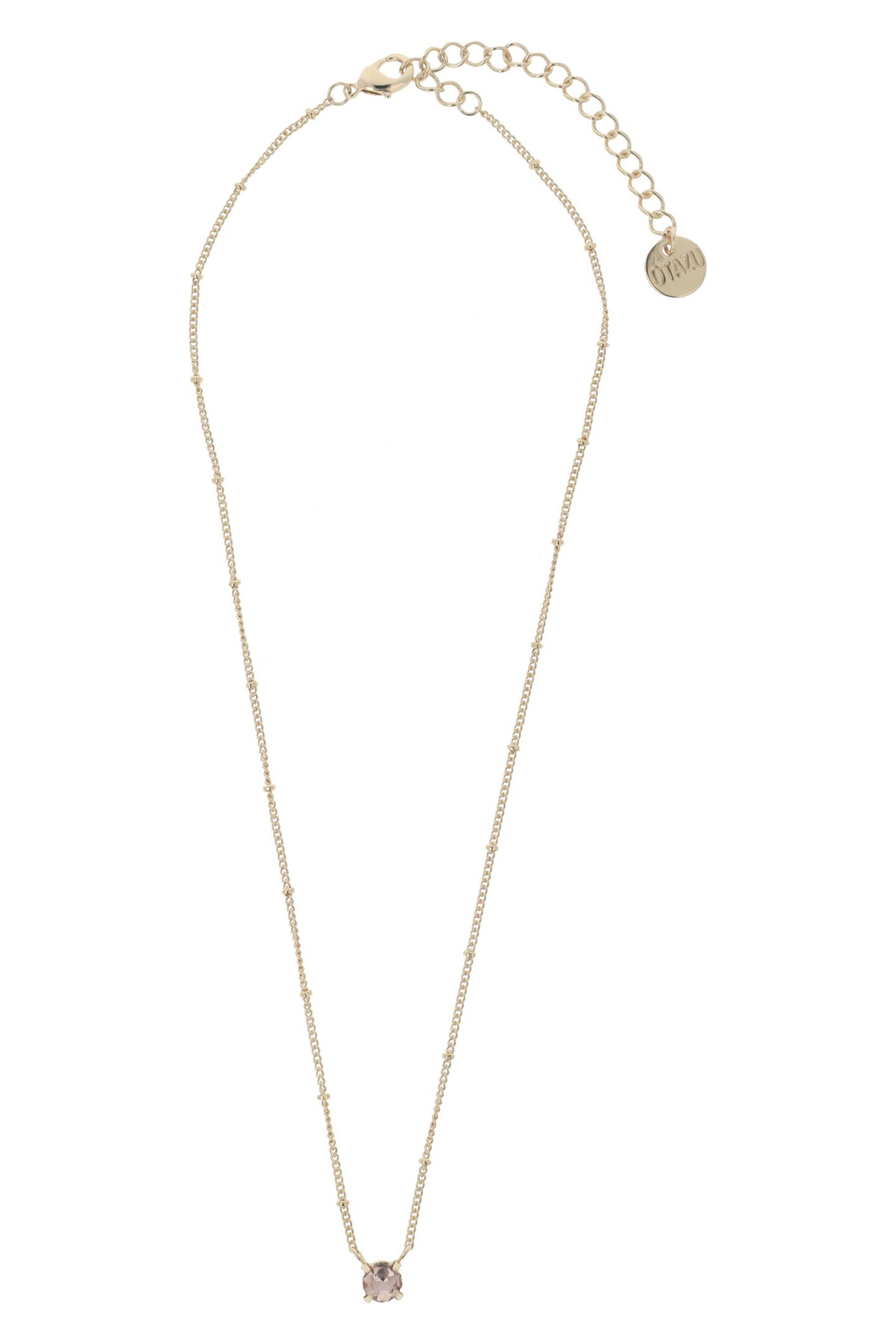 SOLITAIRE CRYSTAL NECKLACE BLUSH ROSE 1