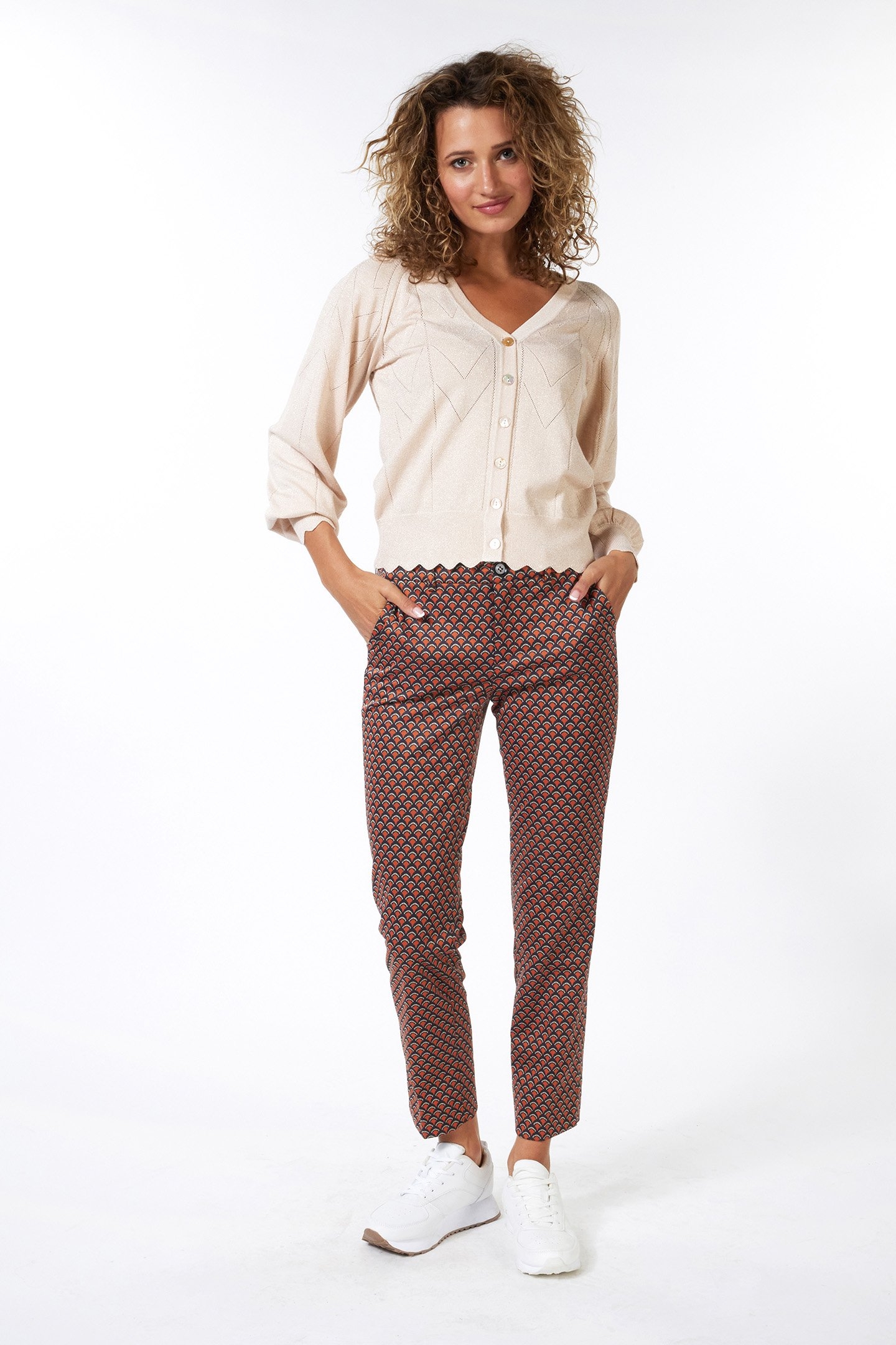 TROUSERS CHINO SCALLOPED PRINT PRINT 3