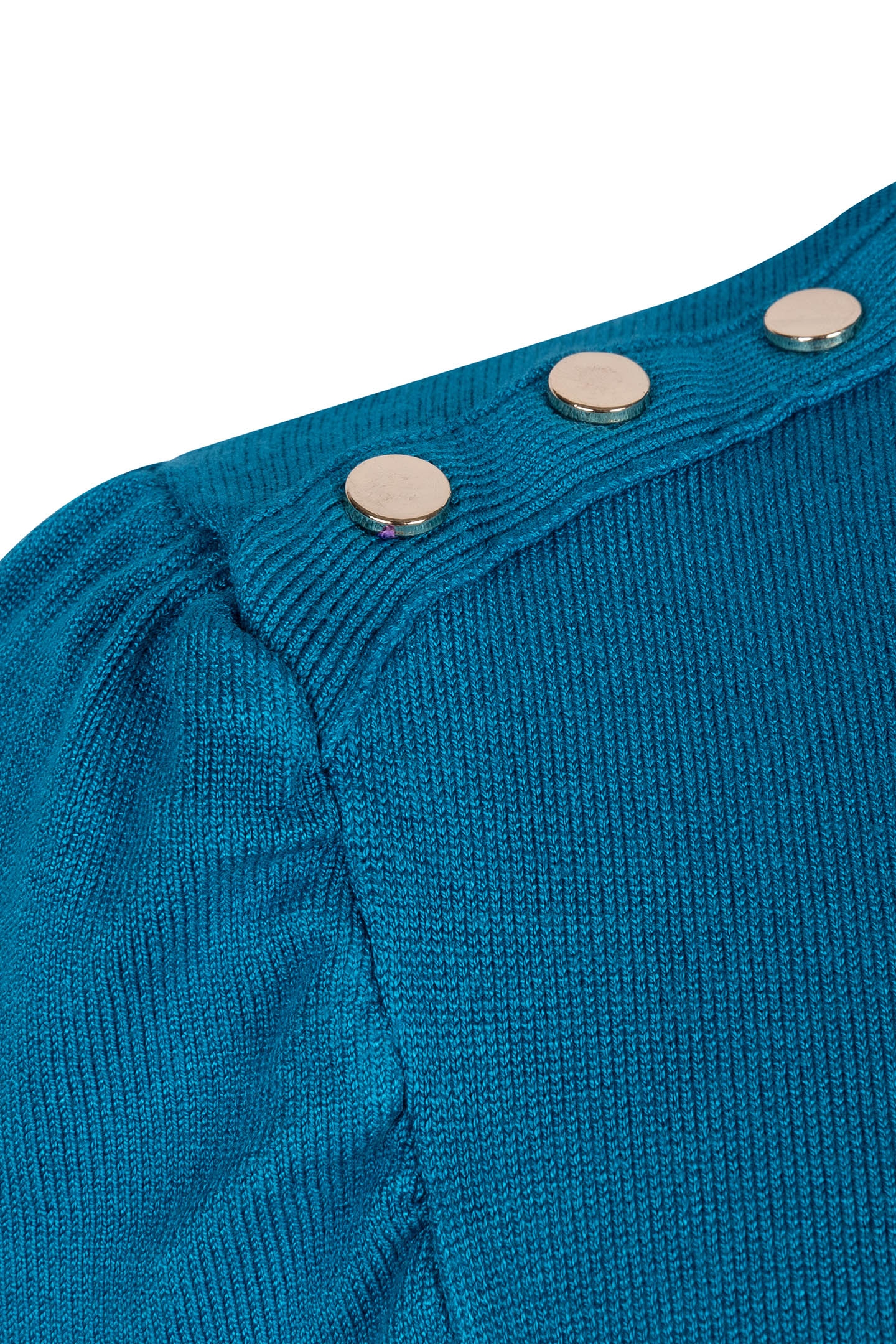 SWEATER FANCY DETAIL SHLDR BASIC KNIT PETROL 5