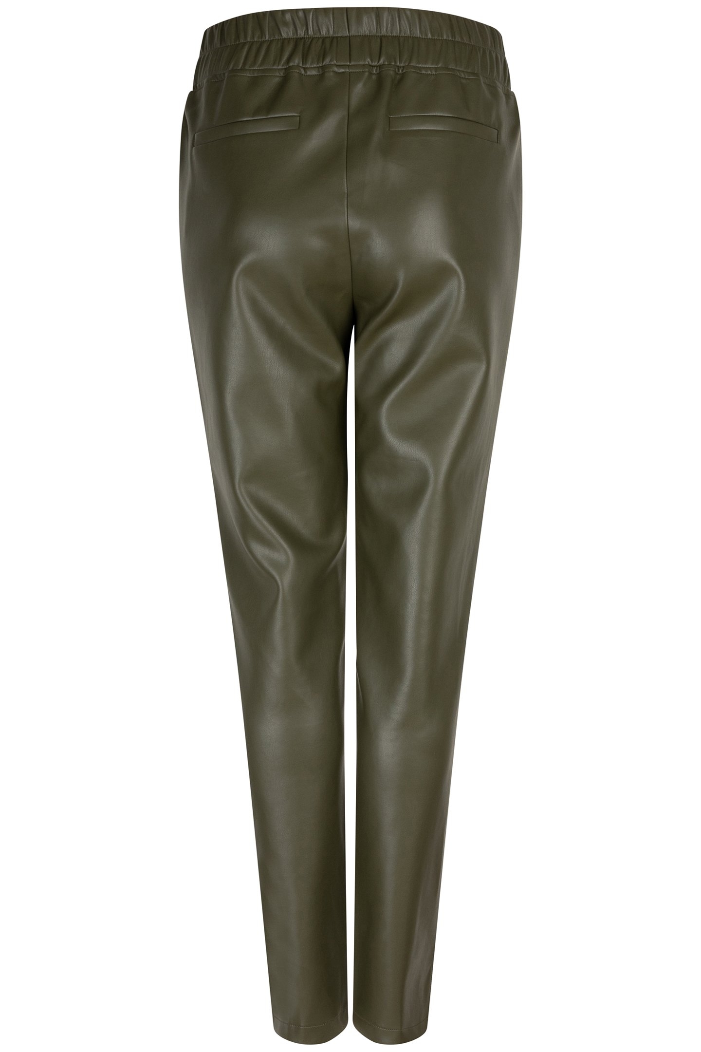 TROUSERS TREGGING VEGAN LEATHER GREEN 5