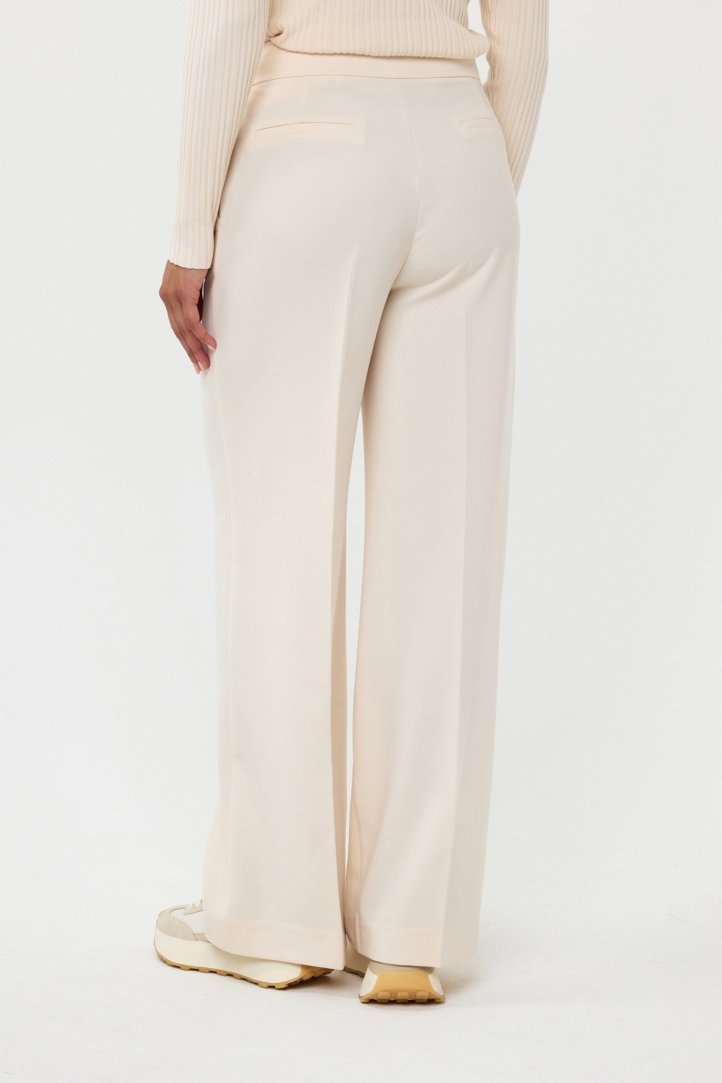 TROUSERS HIGH WAIST WIDE CITY BEIGE 4