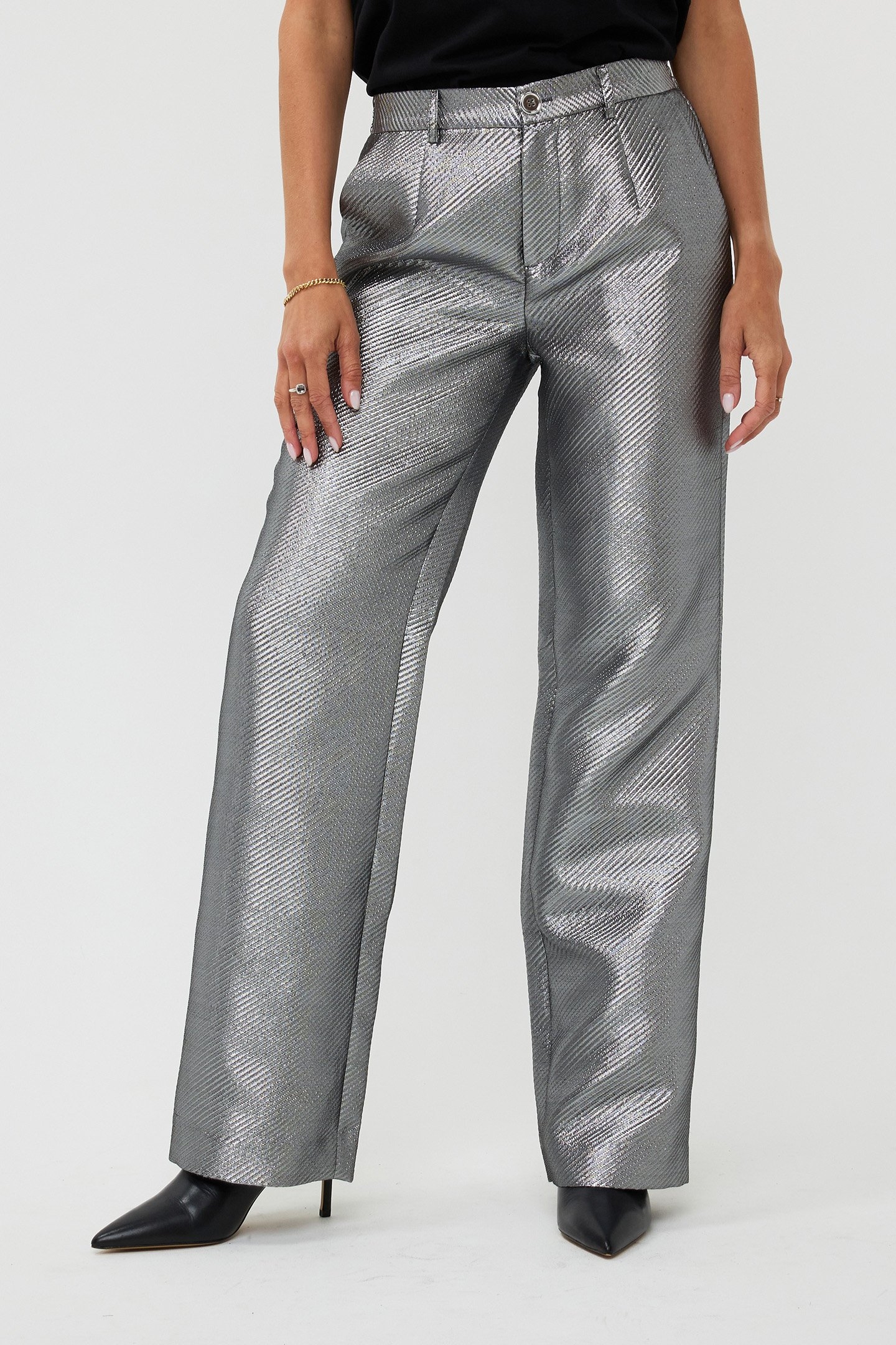 TROUSERS METALLIC SILVER 1