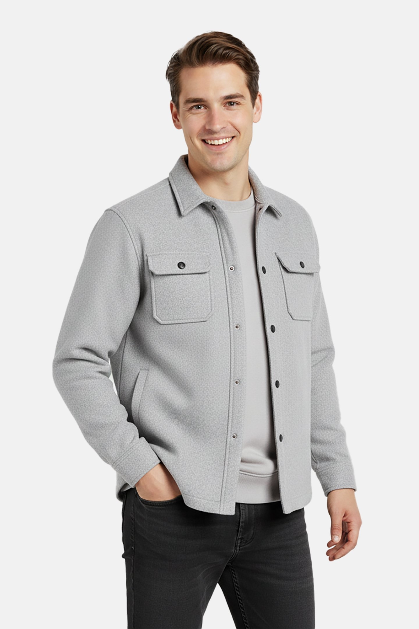 MITZEL SW SHIRT GREY MELEE 1