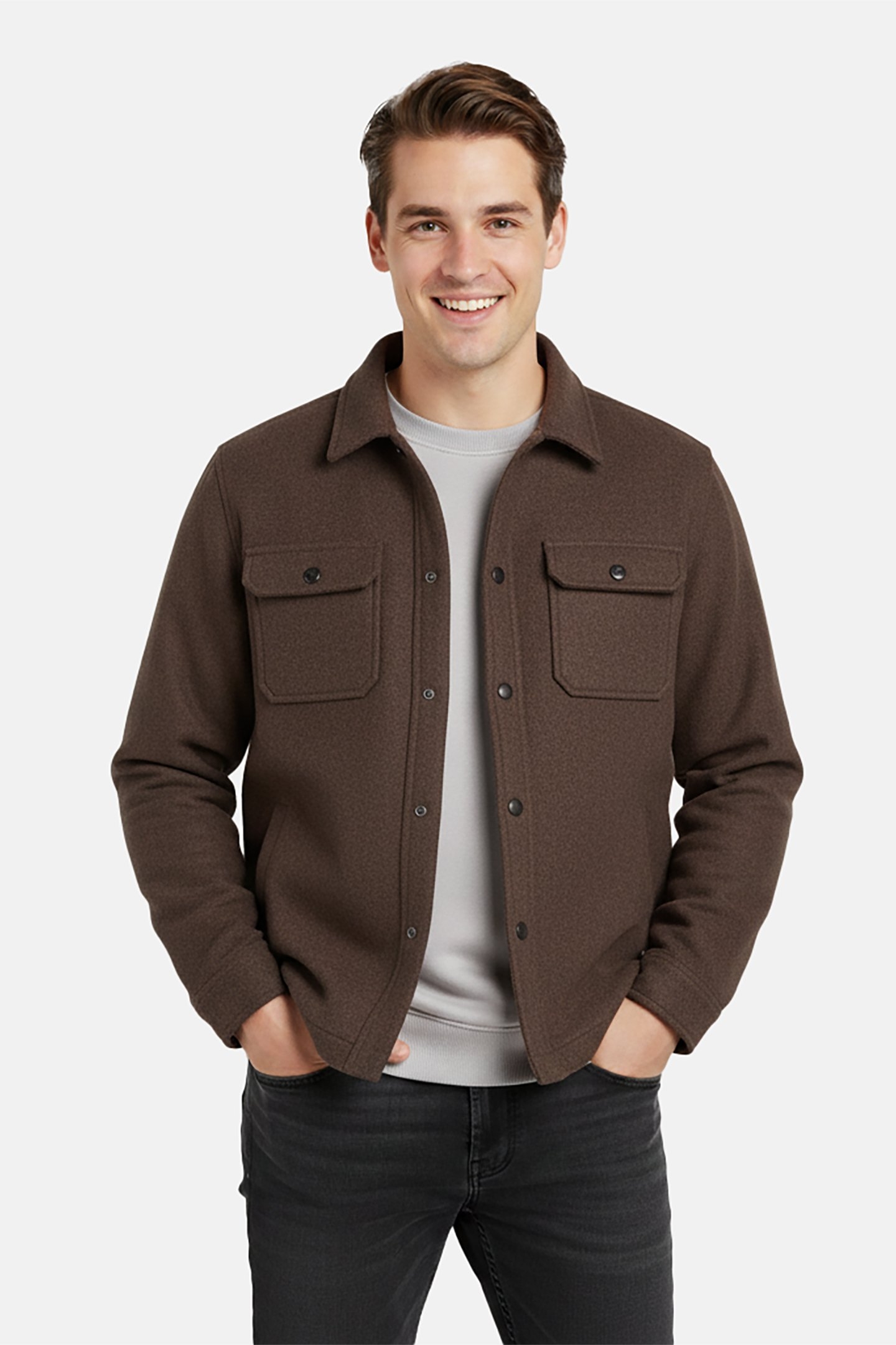 MITZEL SW SHIRT BROWN 1