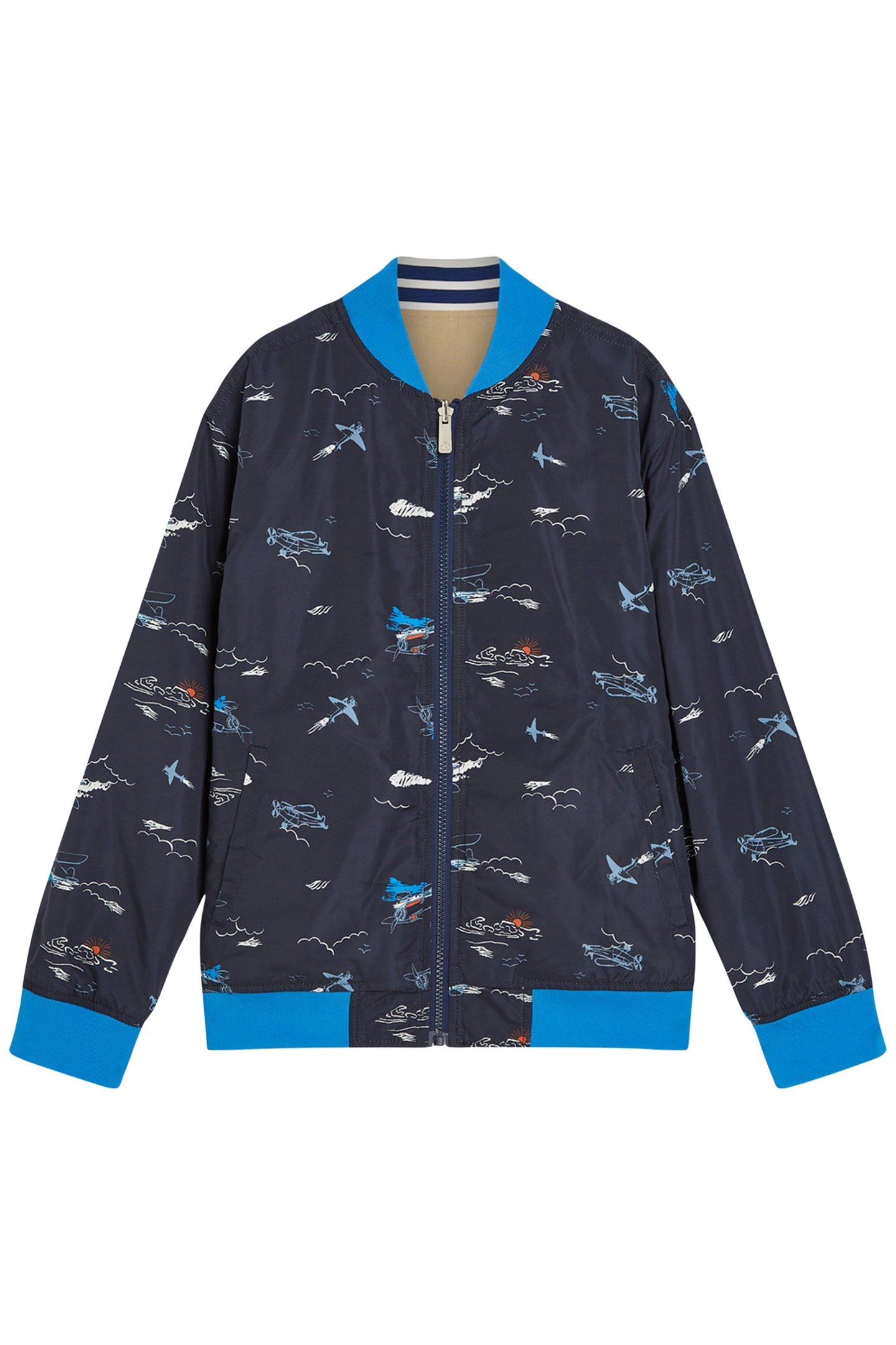 BOYS REVERSIBLE BOMBER JACKET MEDIUM BROWN 1