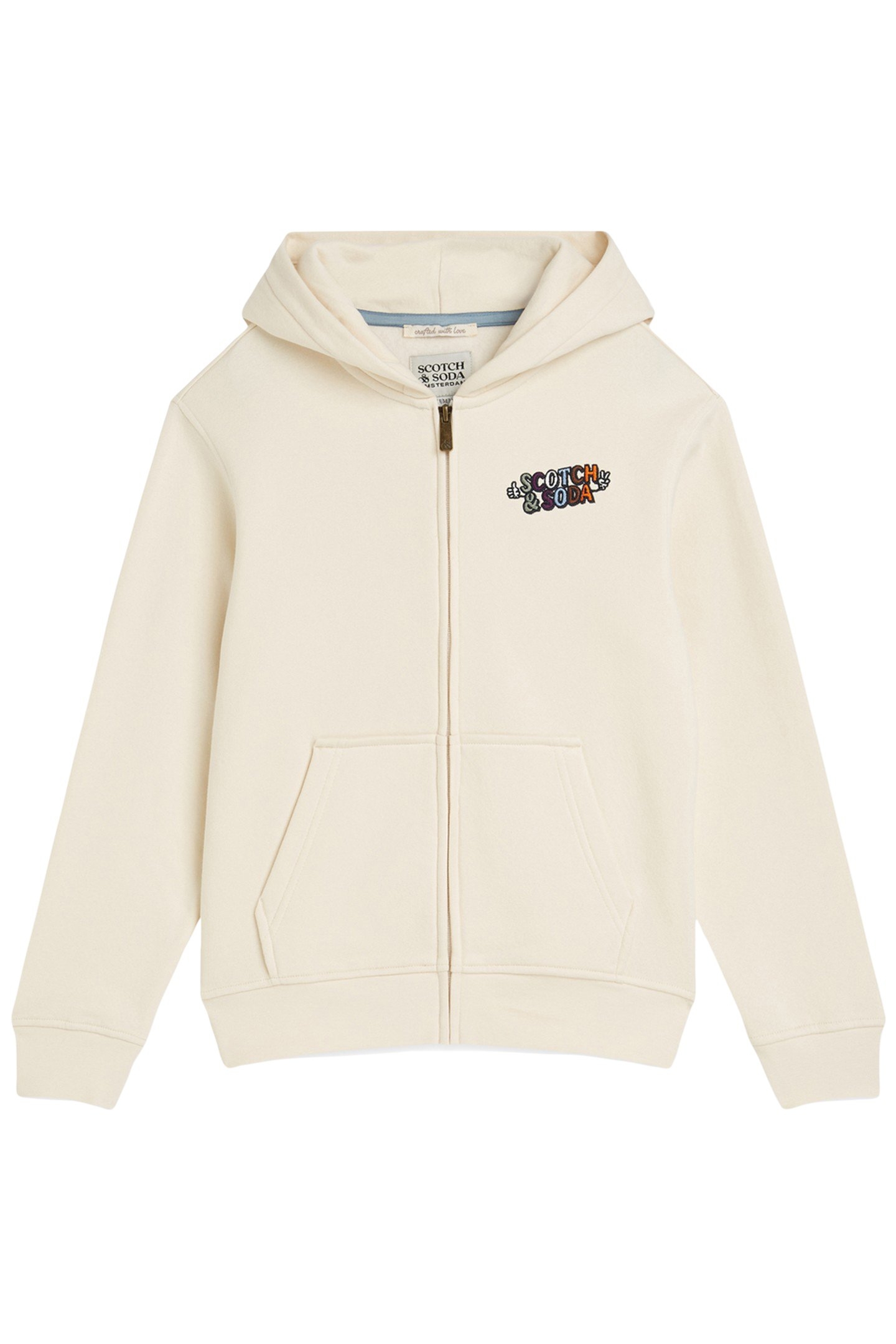 BOYS ZIP UP FLEECE HOODIE NATURAL 1