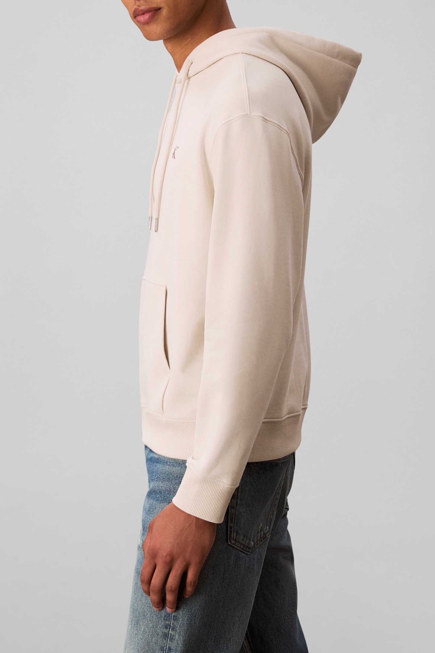 LONGSLEEVE TERRY MONOGRAM HOODIE CHALK 4