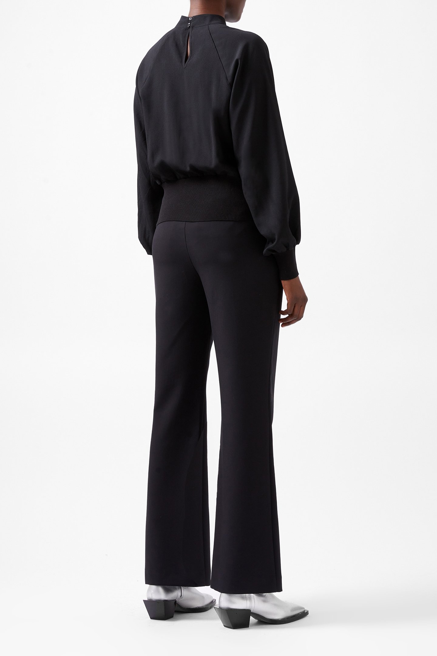 KRISTA KNIT L/S STAND NK TOP BLACKOUT 2