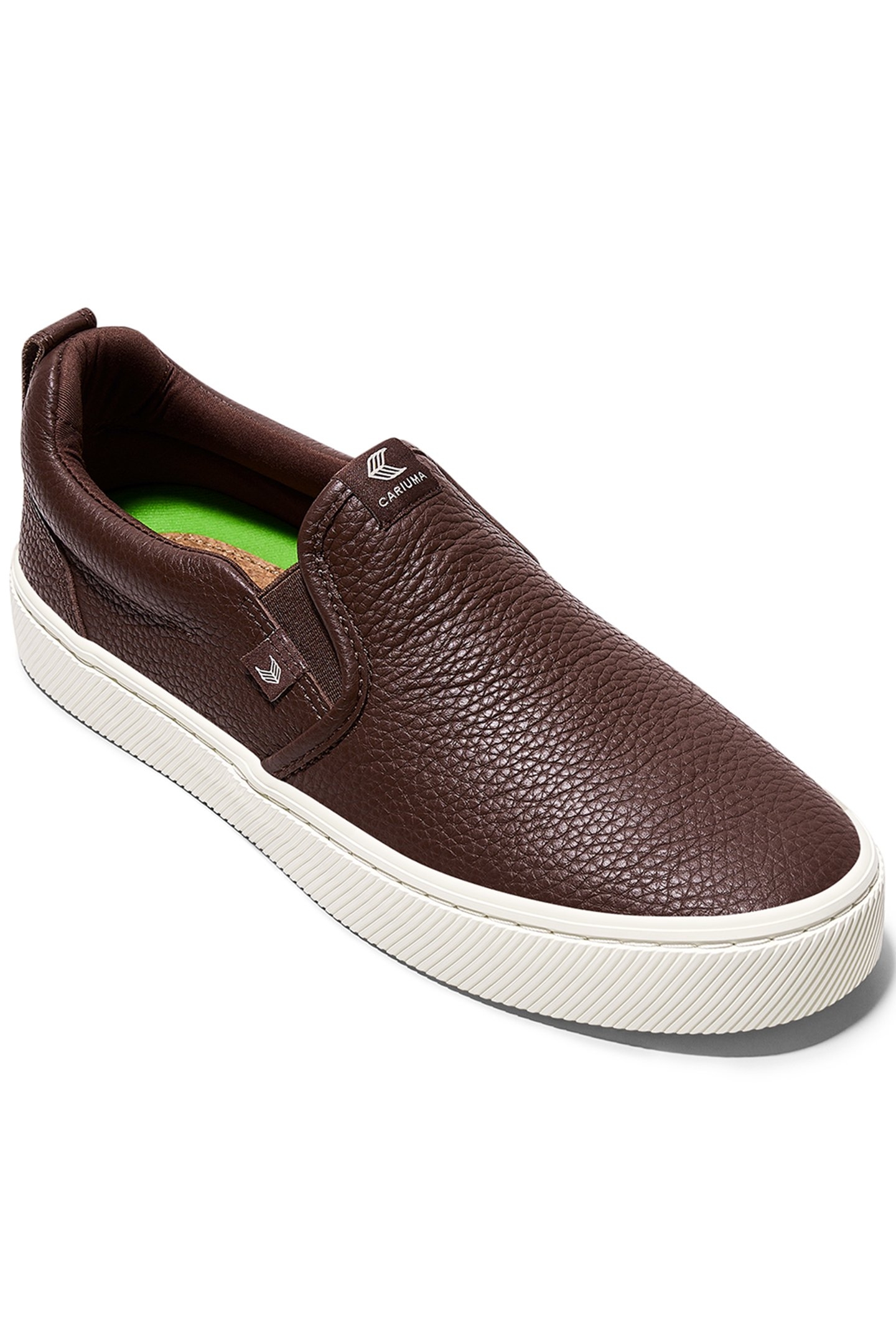 SLIP-ON PEBBLED LEATHER BROWN 2