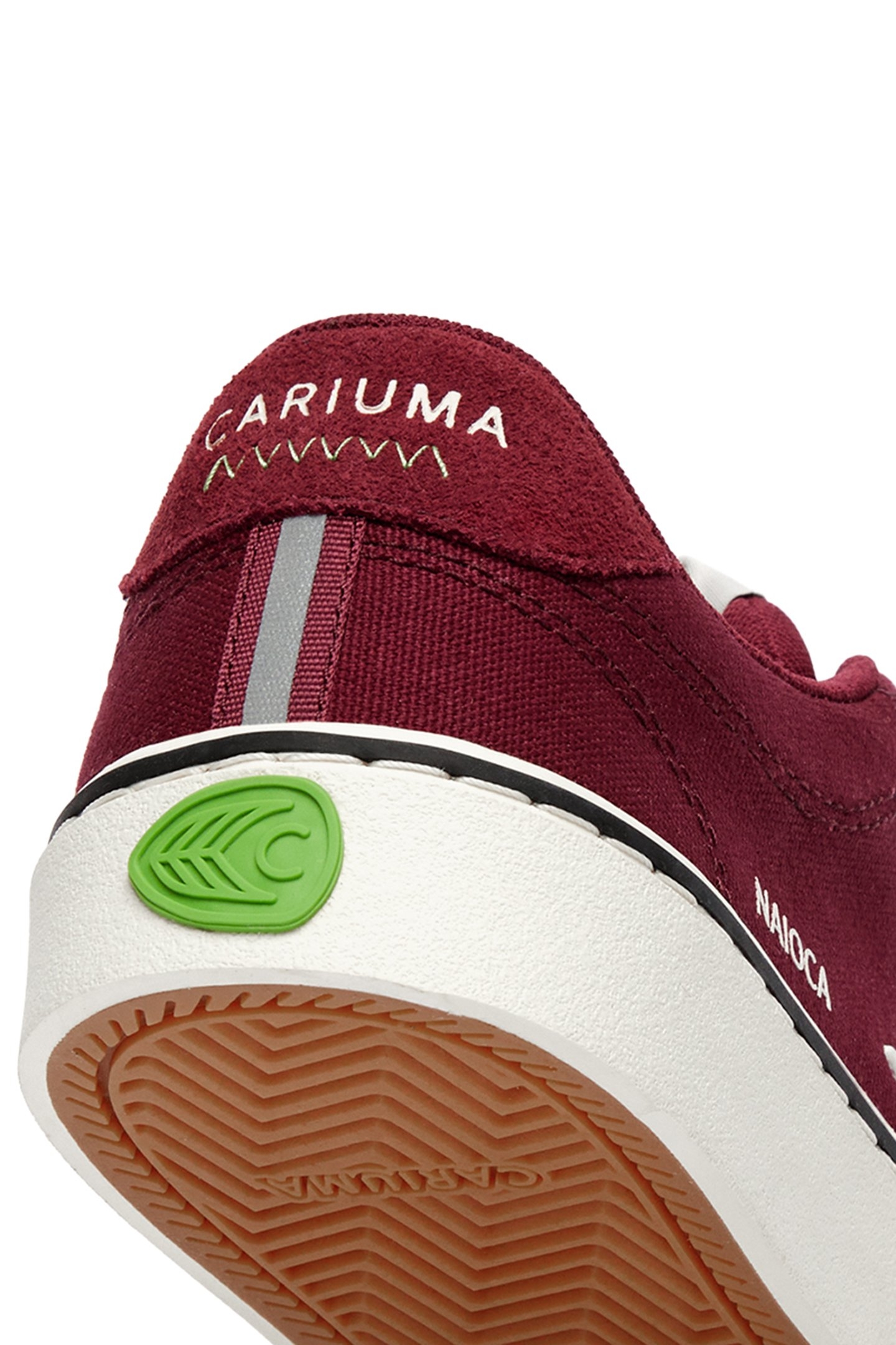 NAIOCA PRO SUEDE AND CANVA CABERNET RED IVORY LOGO 5