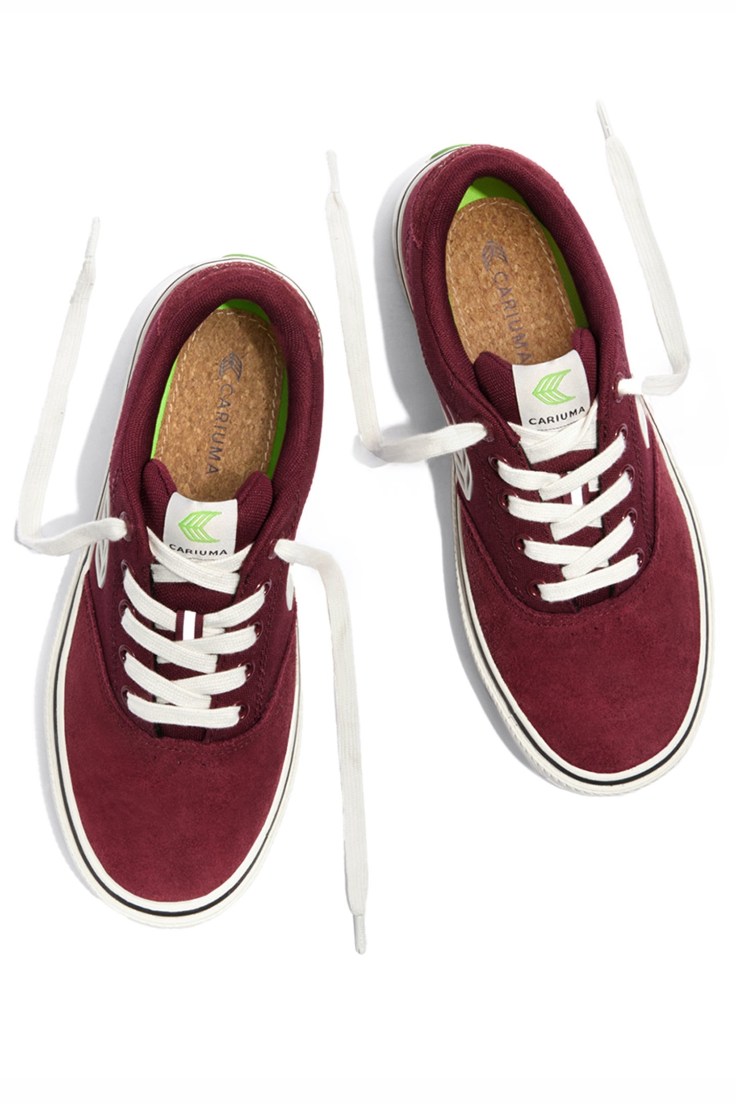 NAIOCA PRO SUEDE AND CANVA CABERNET RED IVORY LOGO 3