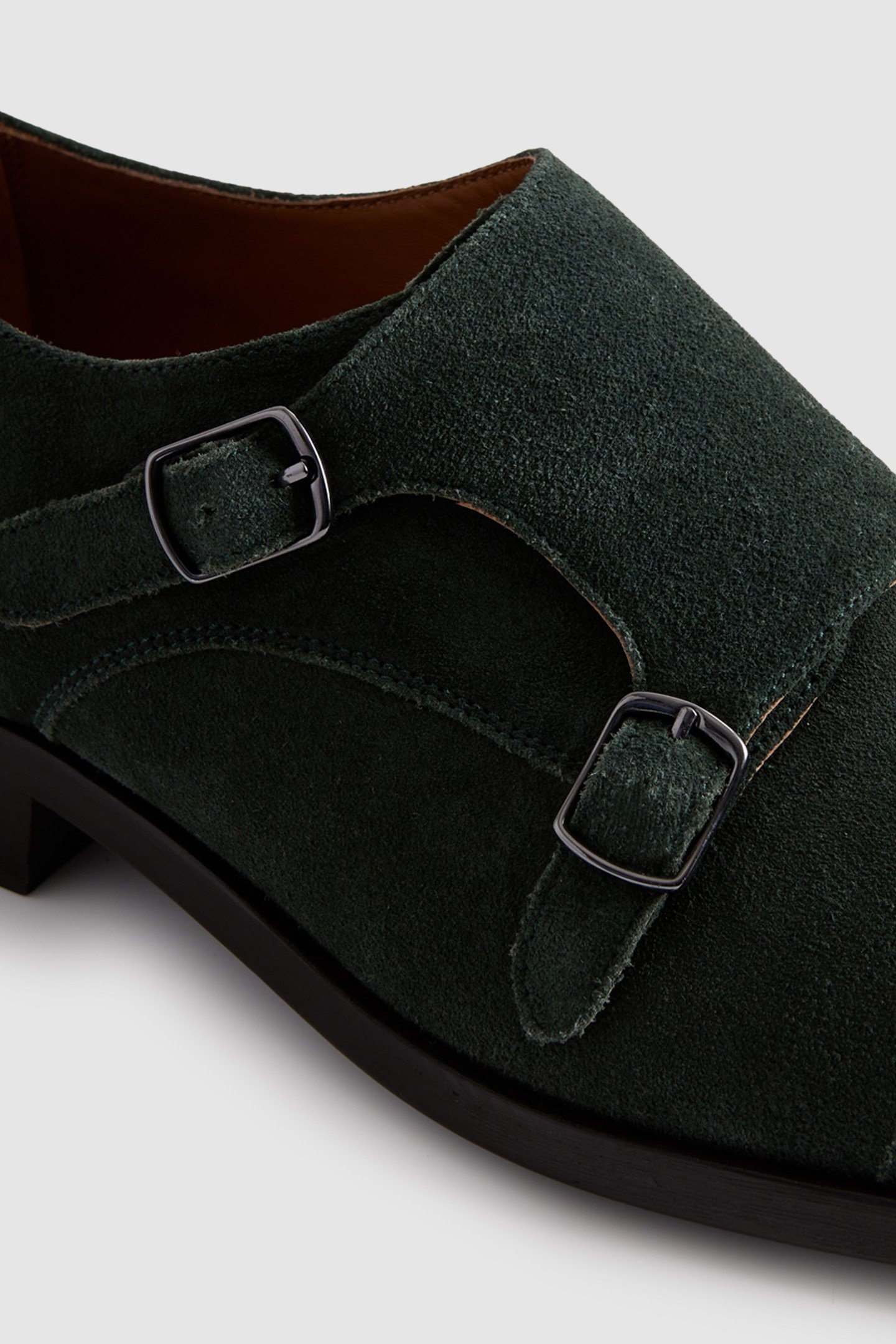 SUEDE DOUBLE MONK SHOES FOREST GREEN 4