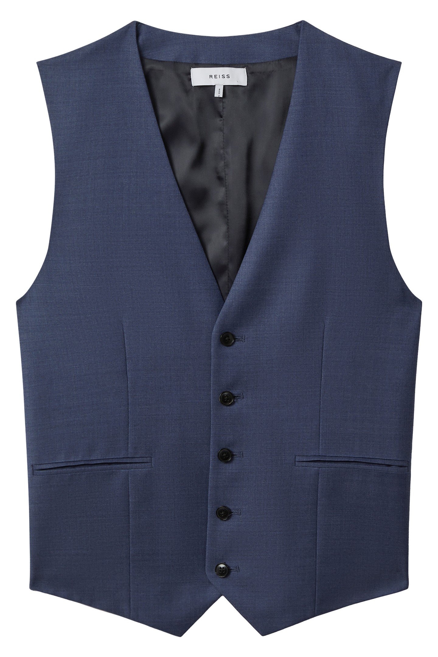 PLAIN WOOL WAISTCOAT BRIGHT BLUE 1