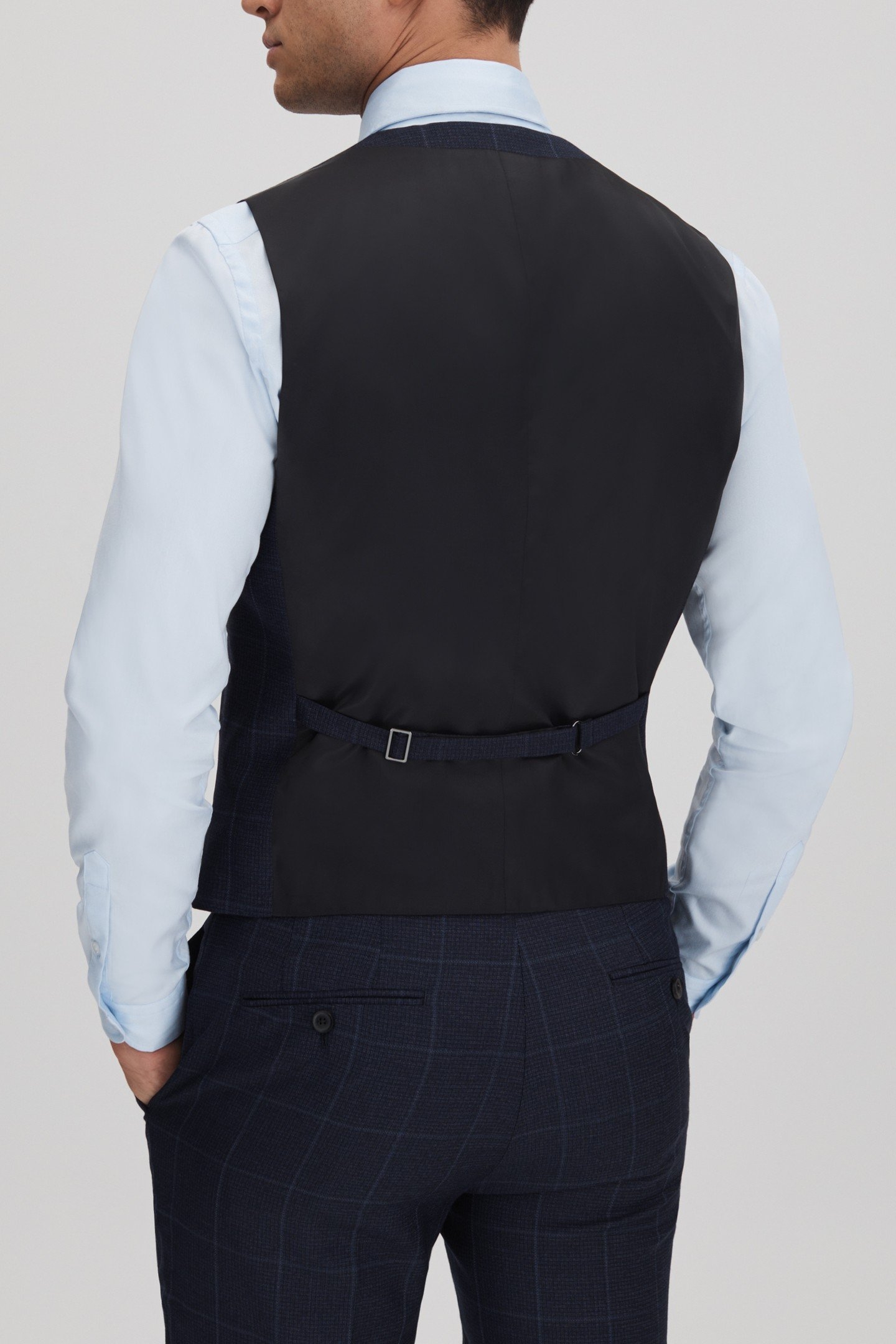 WINDOWPANE HORSESHOE WAISTCOAT NAVY 5