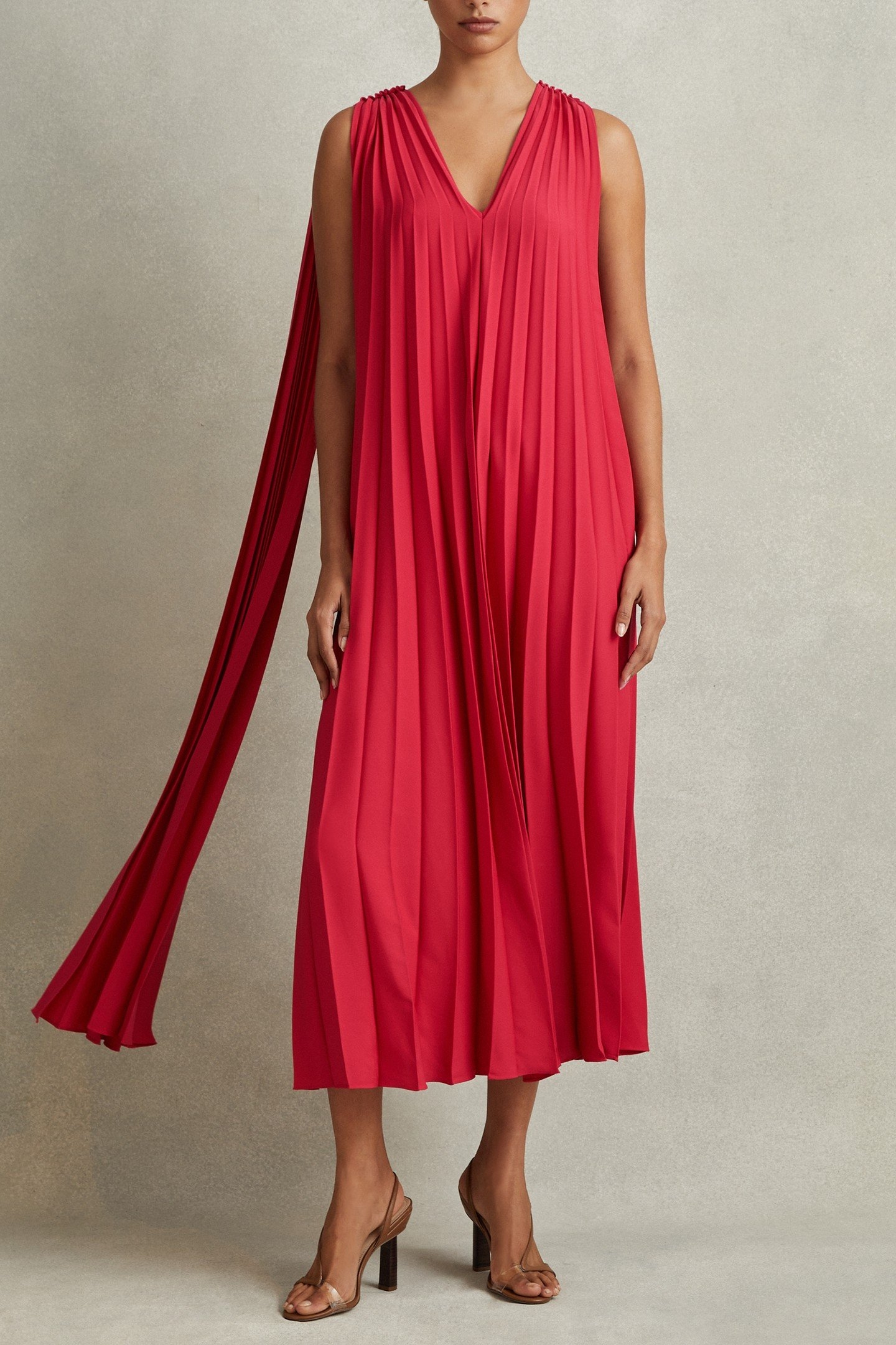 PLEATED OCCASION GOWN CORAL 2