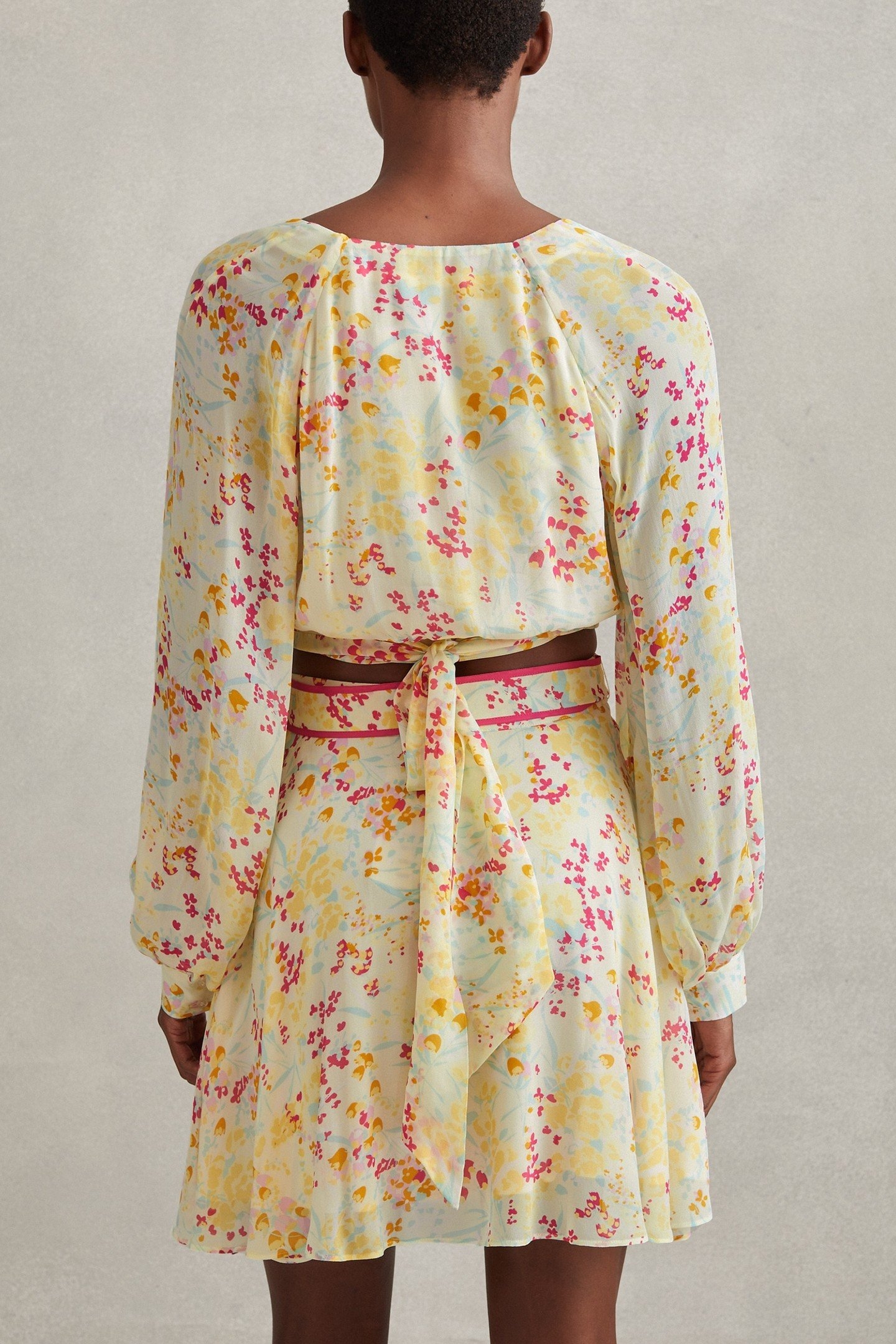 BUTTERCUP PRINTED FLIPPY SKIRT PINK/YELLOW 3