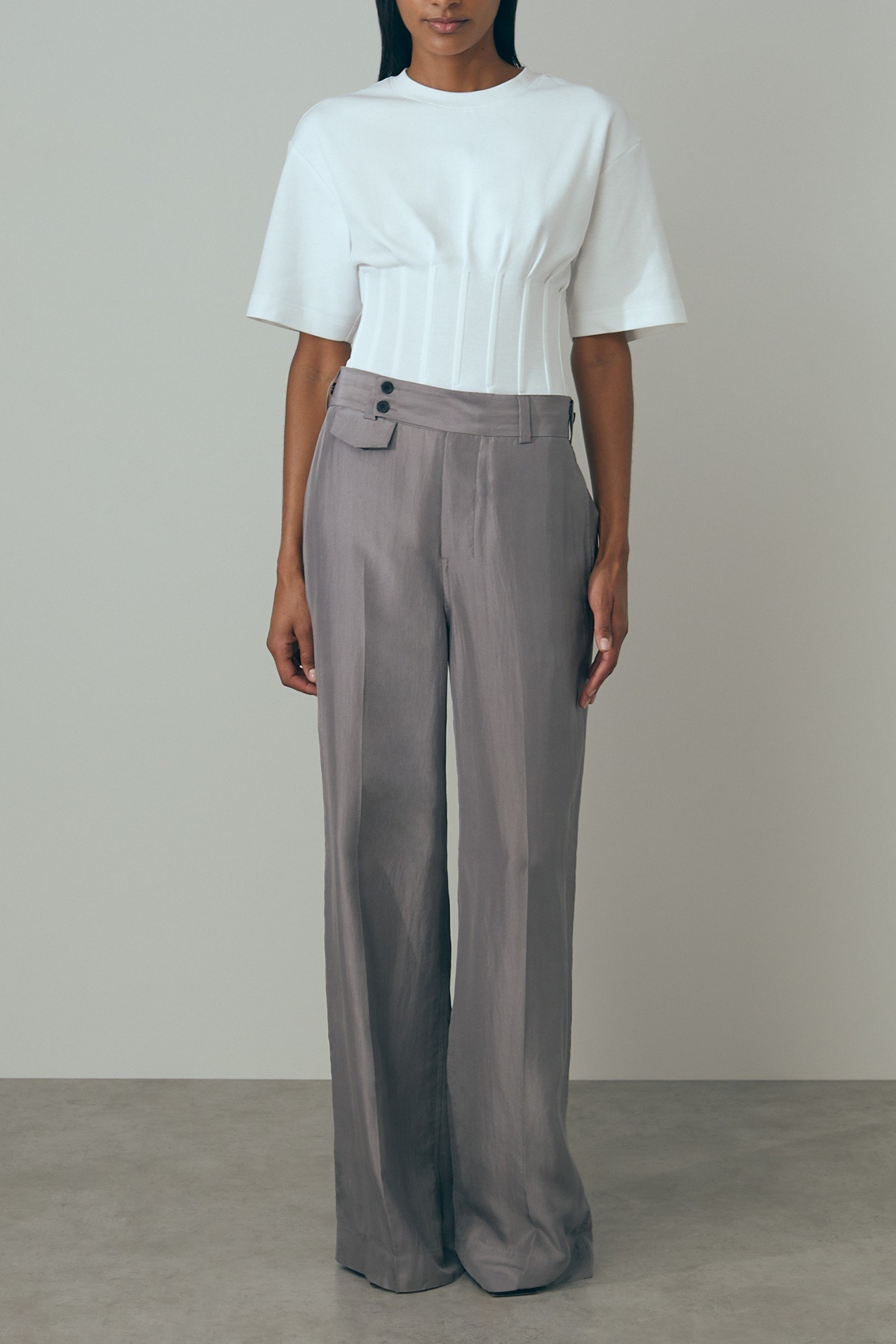 SILK BLEND TROUSER GREY 2