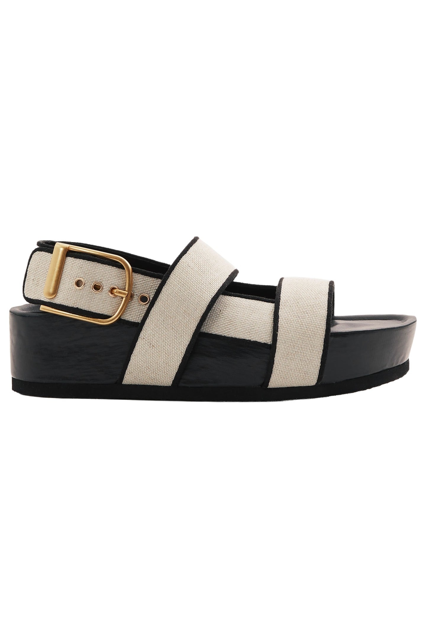 STRAPPY CANVAS FLATFORM BLACK 1