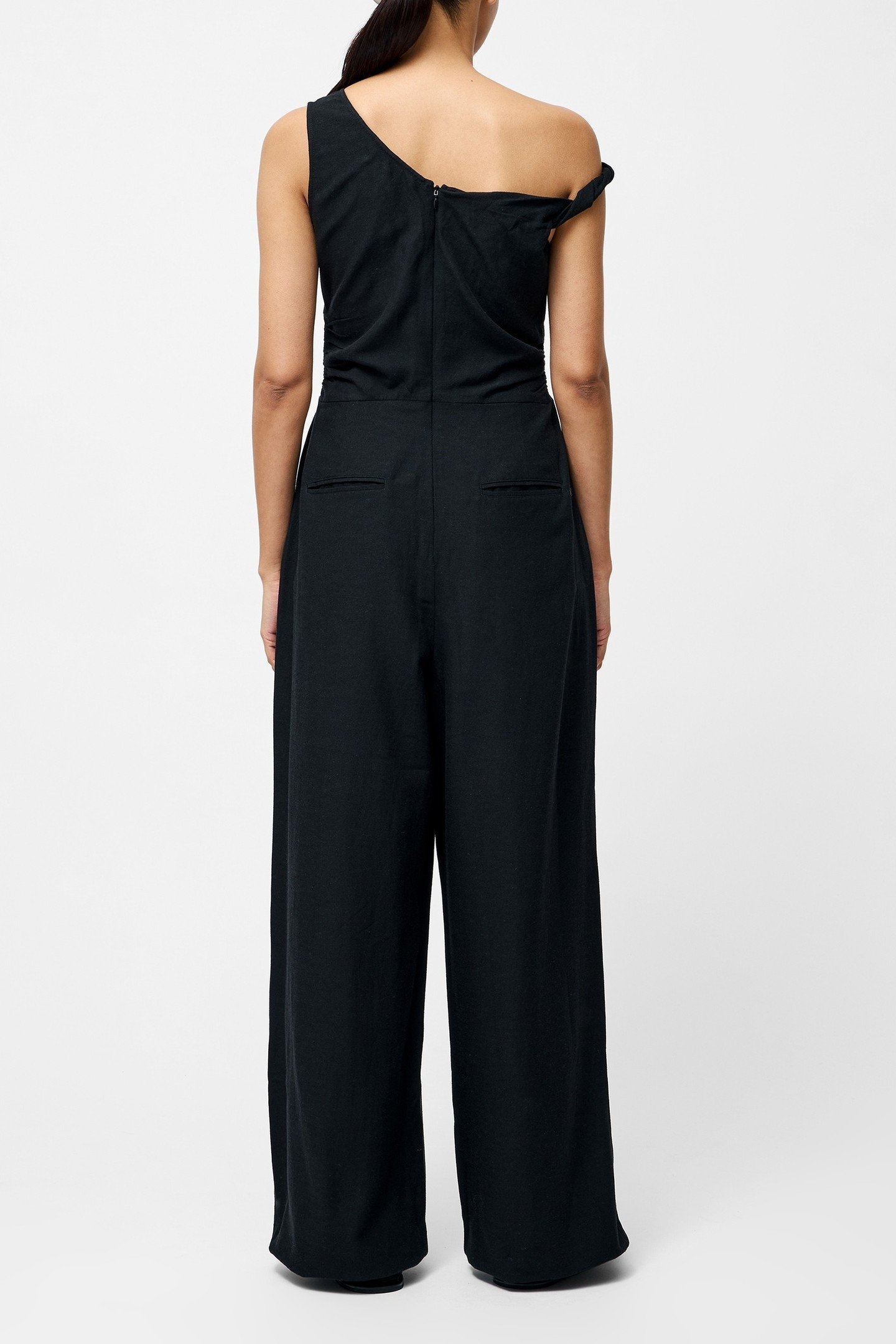 ARIETTE LINEN BLEND JUMPSUIT BLACK 6