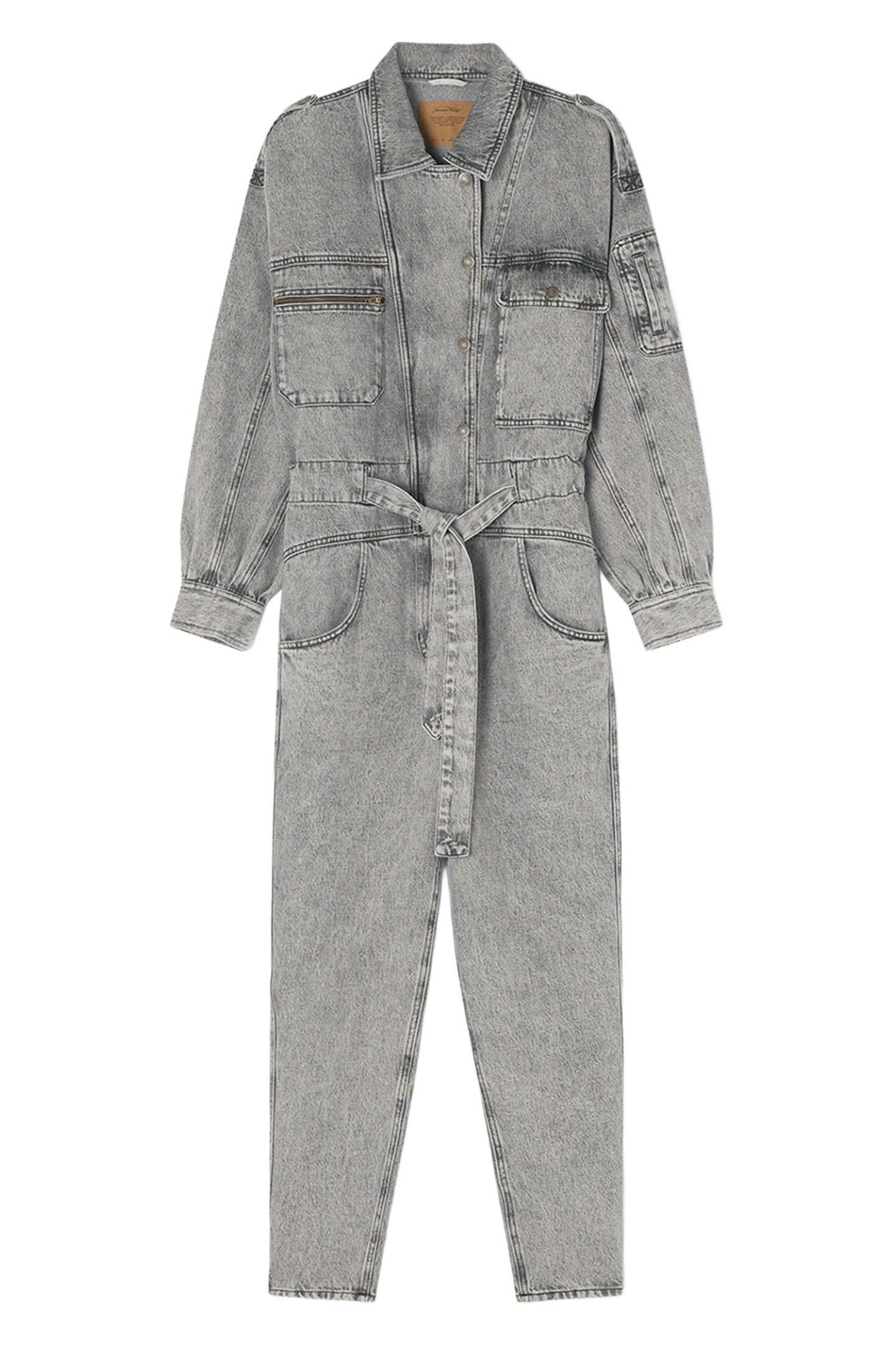 MILESTONE JUMPSUIT WITH SHIRT COLLAR BLEACHED GREY 1