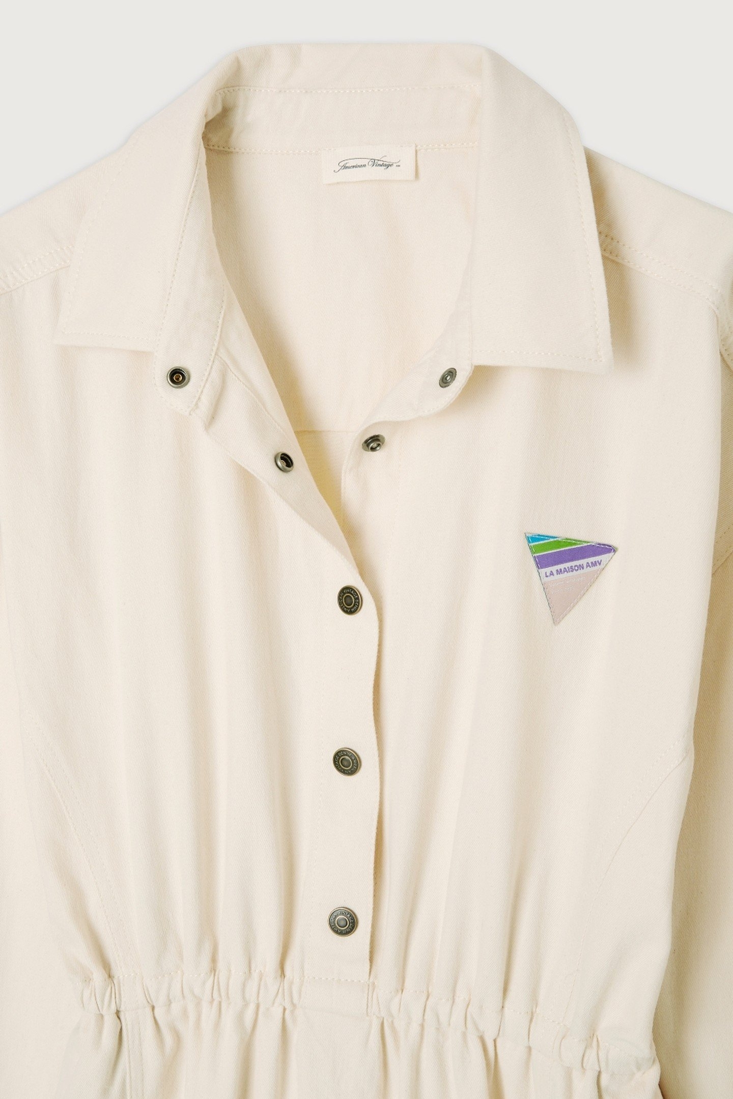 LONG-SLEEVED DRESS WITH BUTTON-DOWN COLLAR ECRU 3