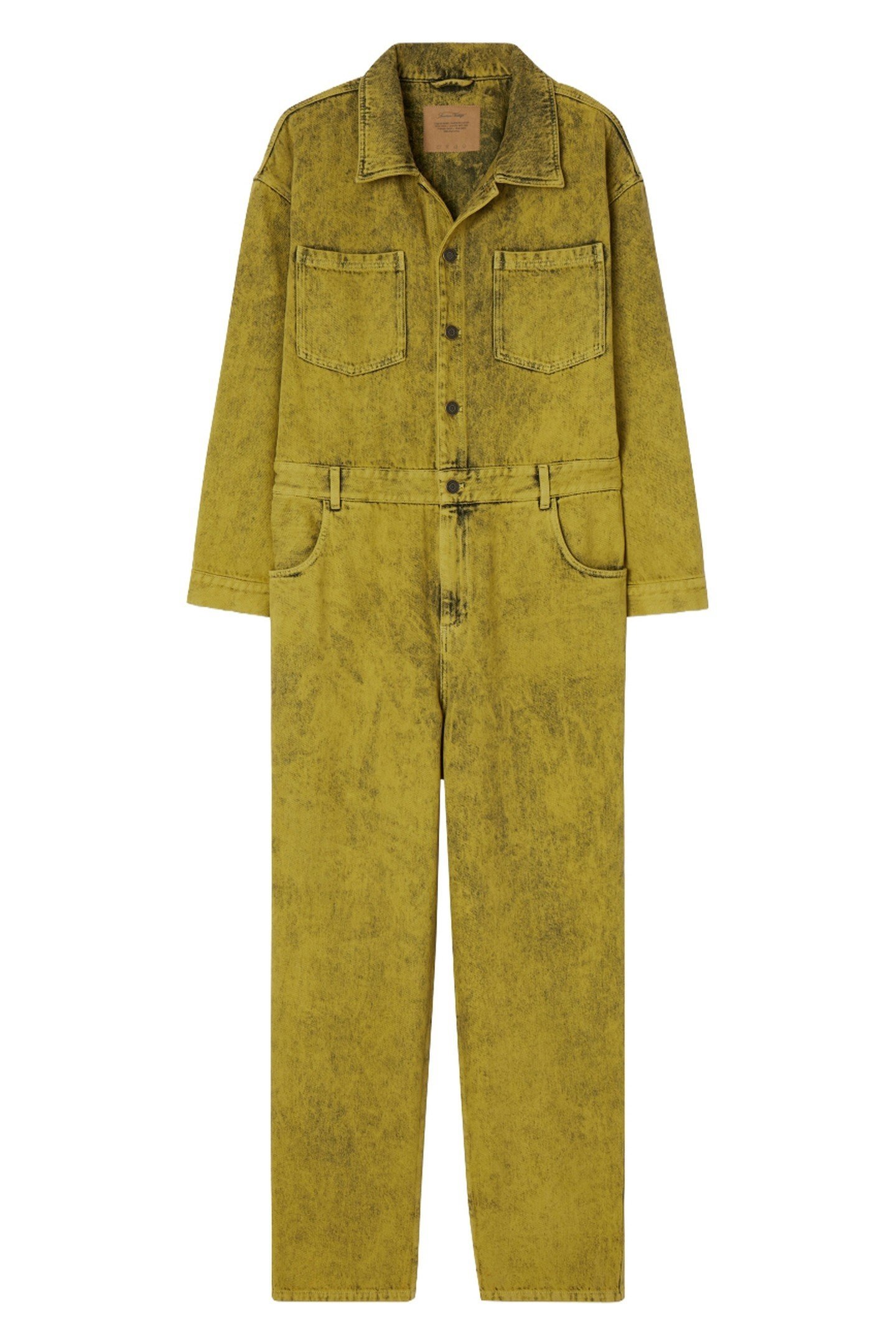 MILESTONE JUMPSUIT WITH SHIRT COLLAR YELLOW OVERDYE 1