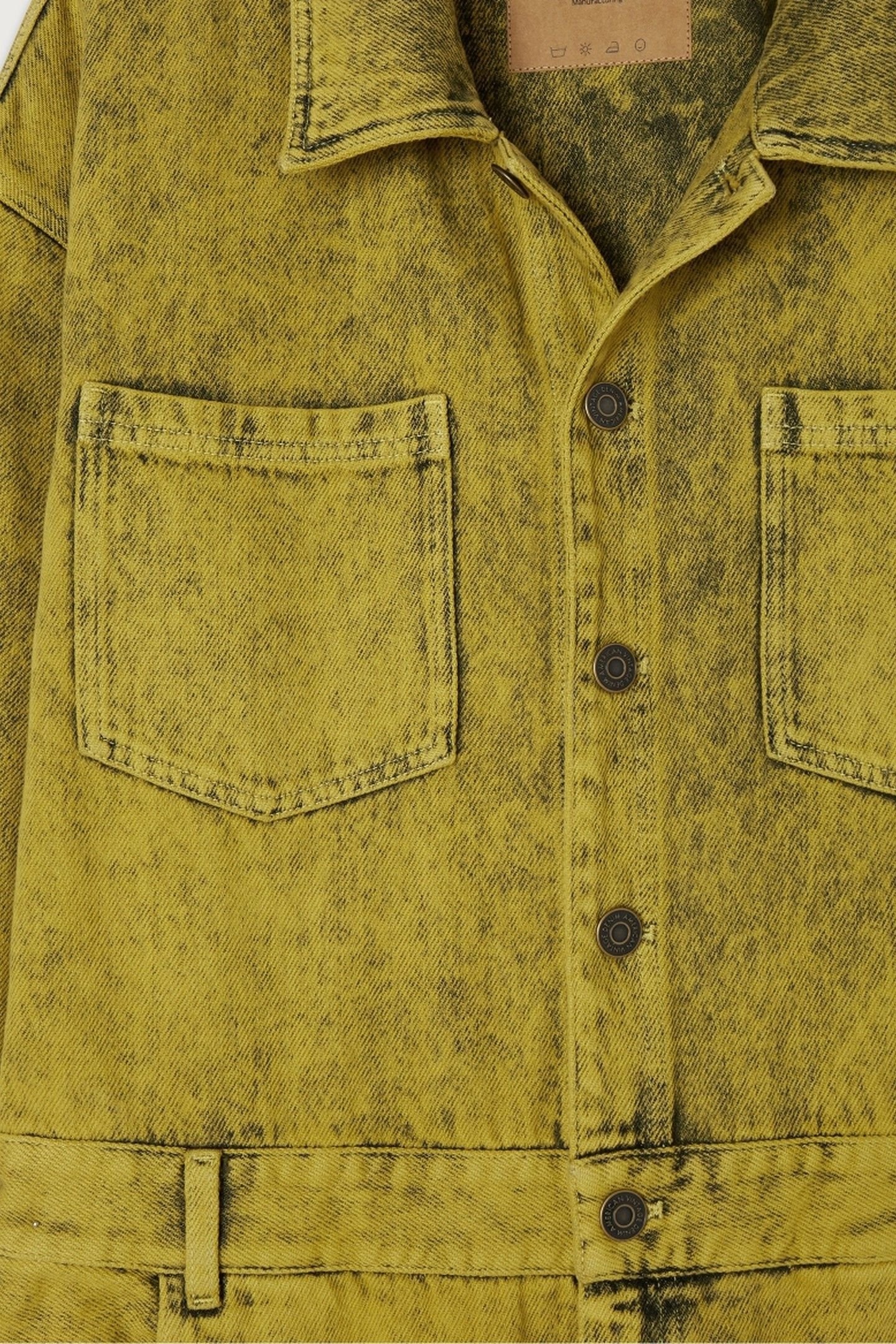 MILESTONE JUMPSUIT WITH SHIRT COLLAR YELLOW OVERDYE 2