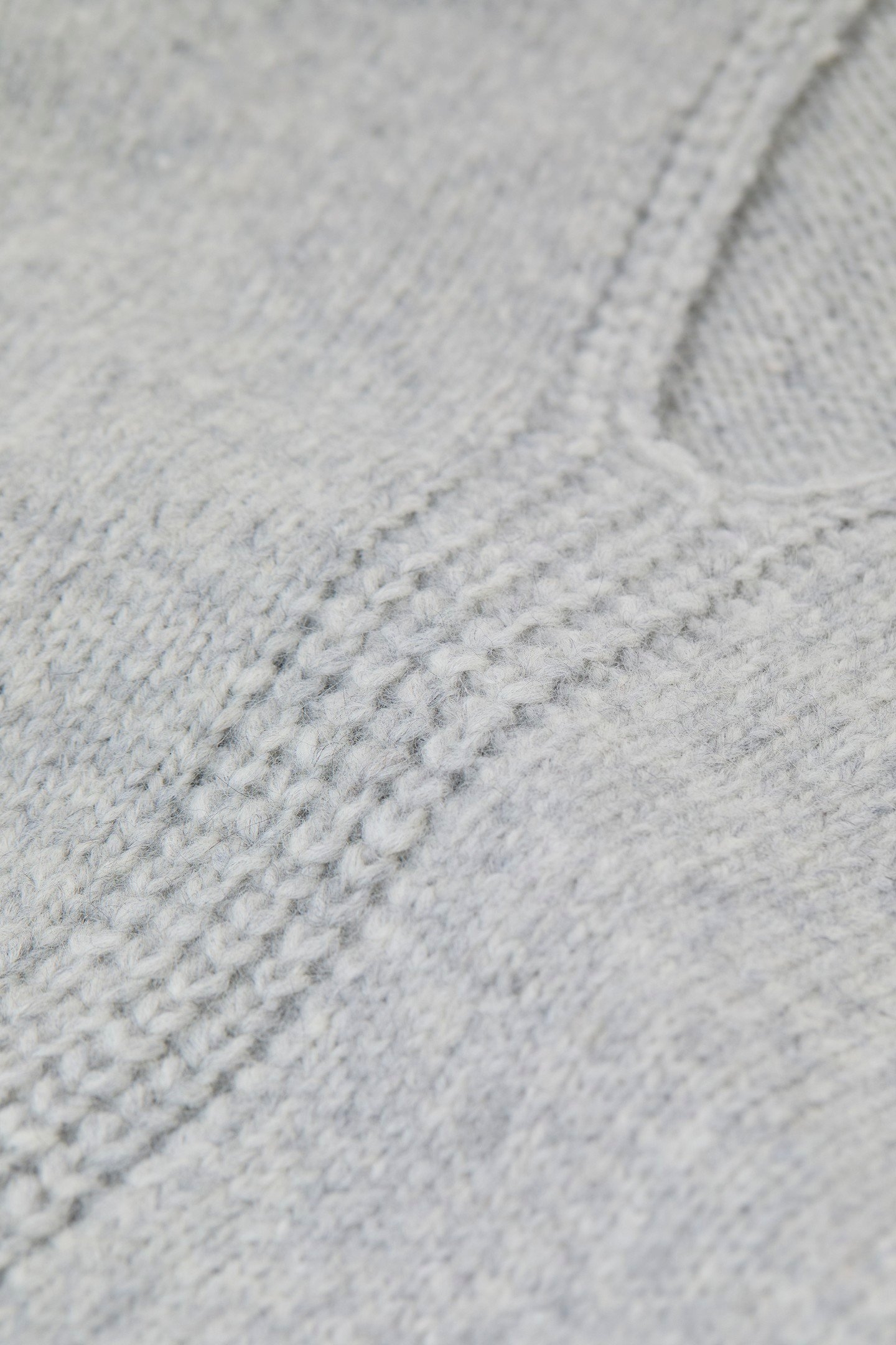 V NECK KNITS LIGHT GREY MELANGE 5