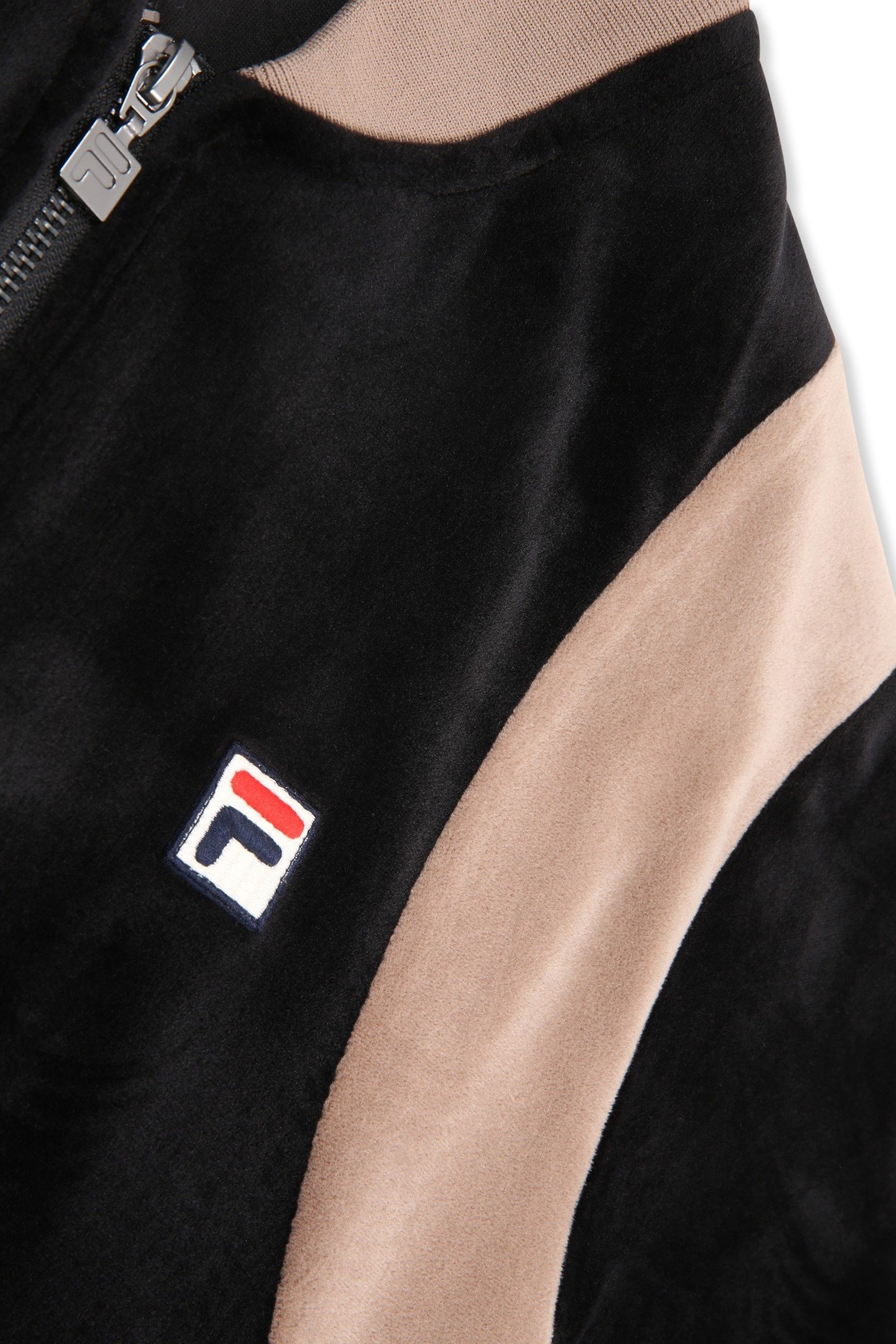 ADRIANO REGULAR VELOUR TRACK JACKET BLACK-TAUPE GRAY 7