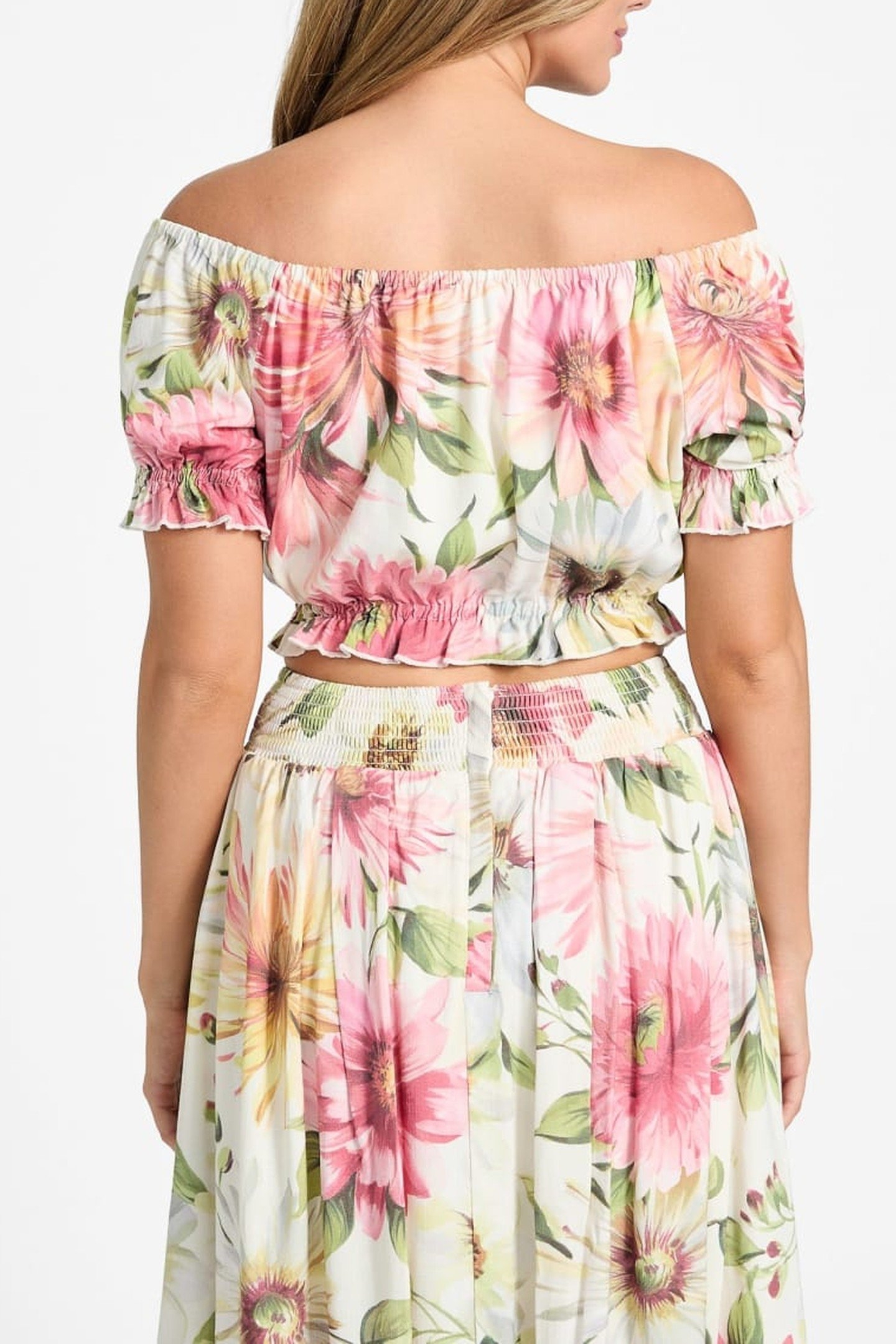 OFF SHOULDER ELODIE PAINTED DAISIES PRIN 6