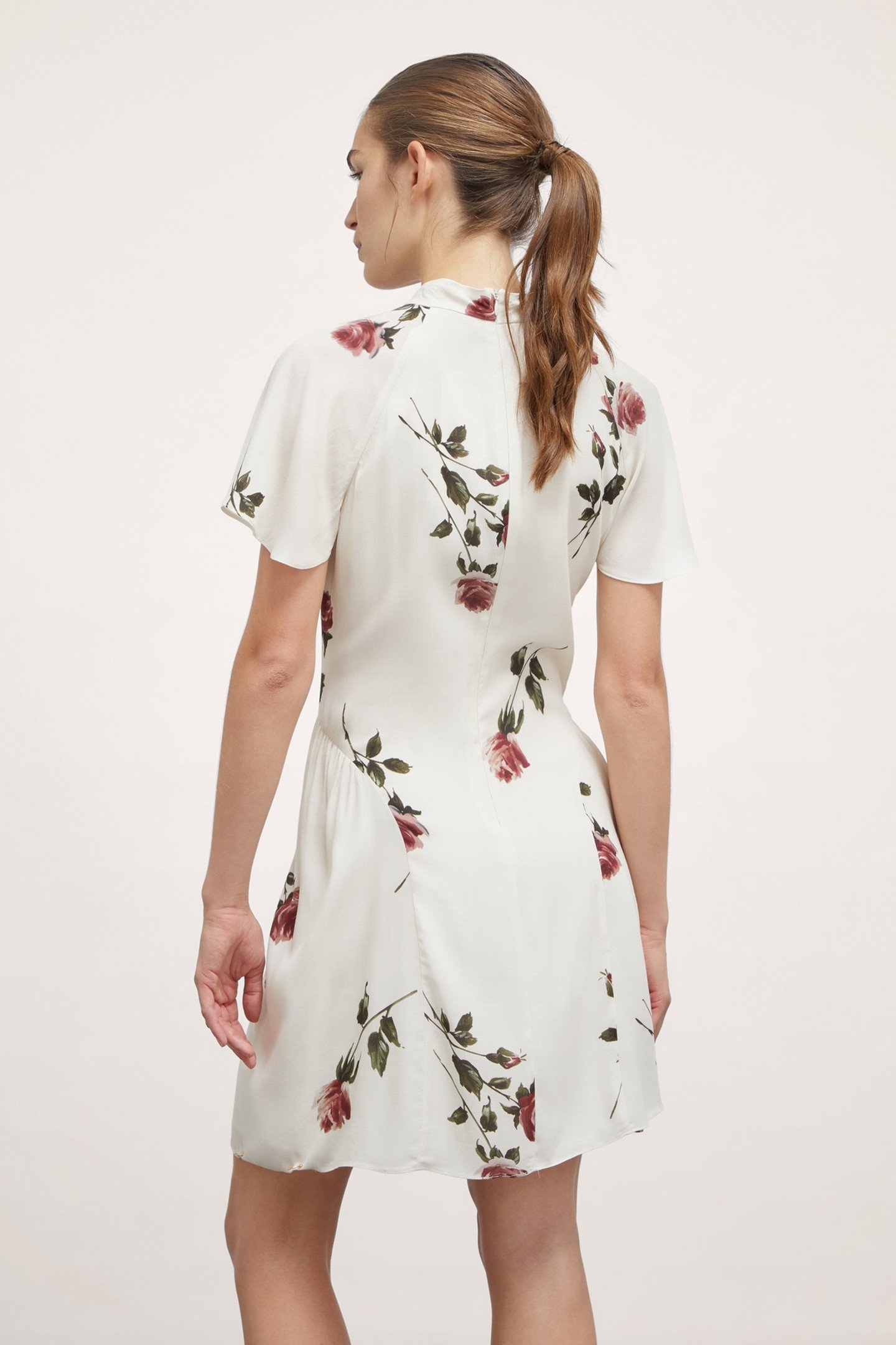 FLORAL PATTERN MINI DRESS WHITE 3