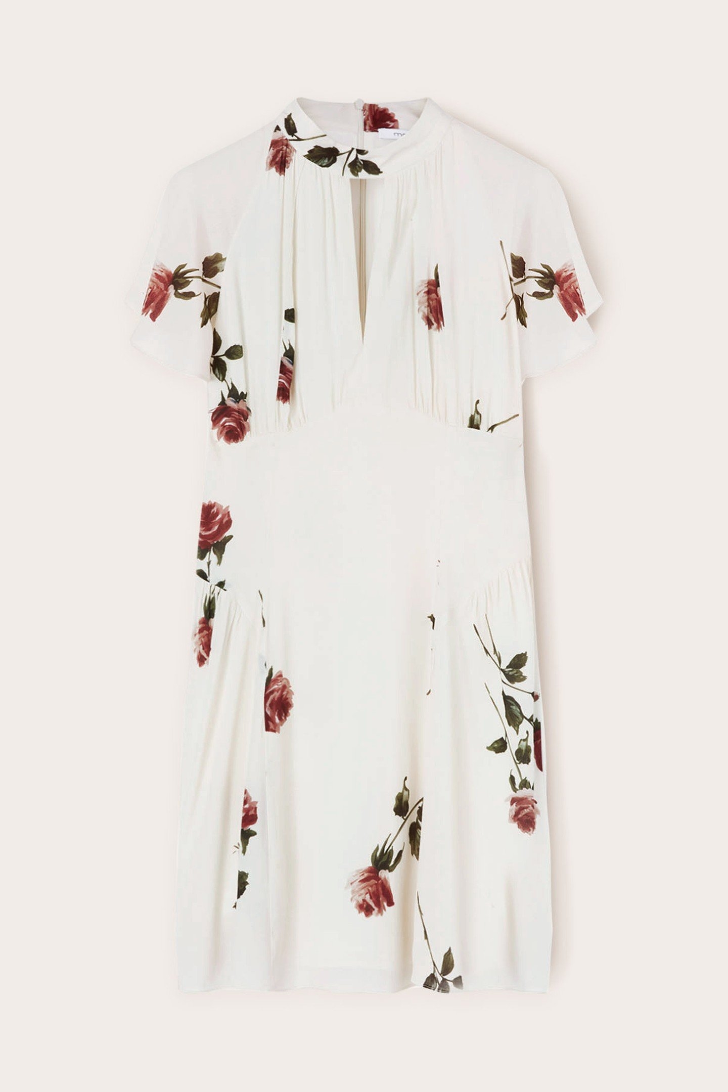 FLORAL PATTERN MINI DRESS WHITE 4