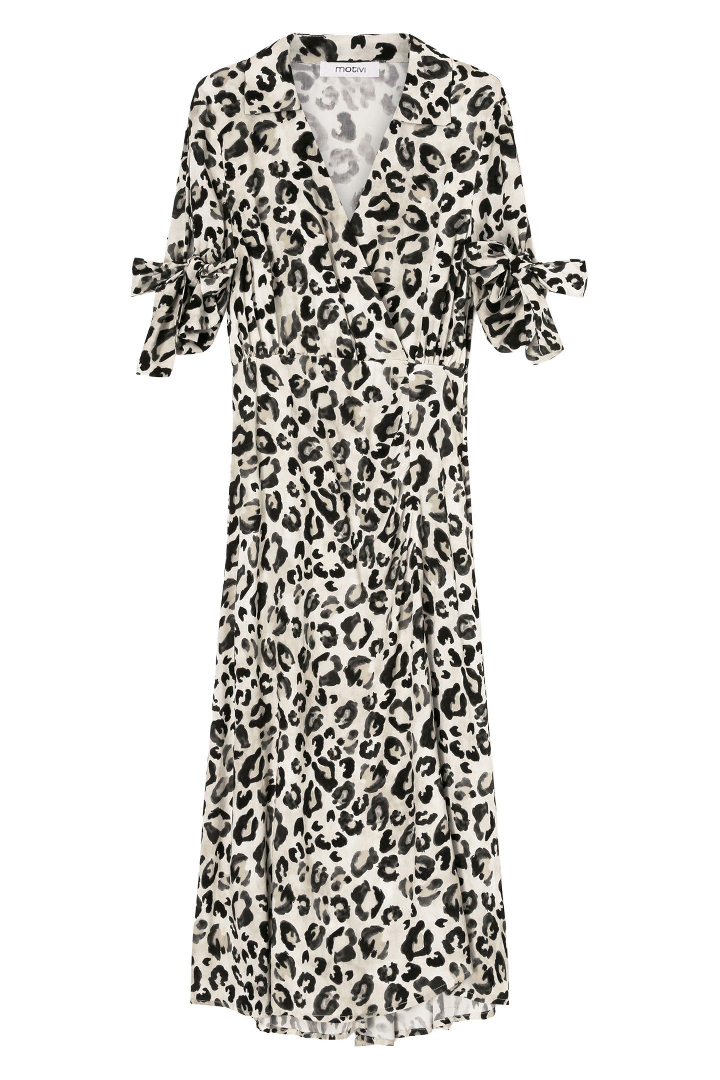 FLOWING DRESS WITH ANIMAL PRINT BEIGE 4