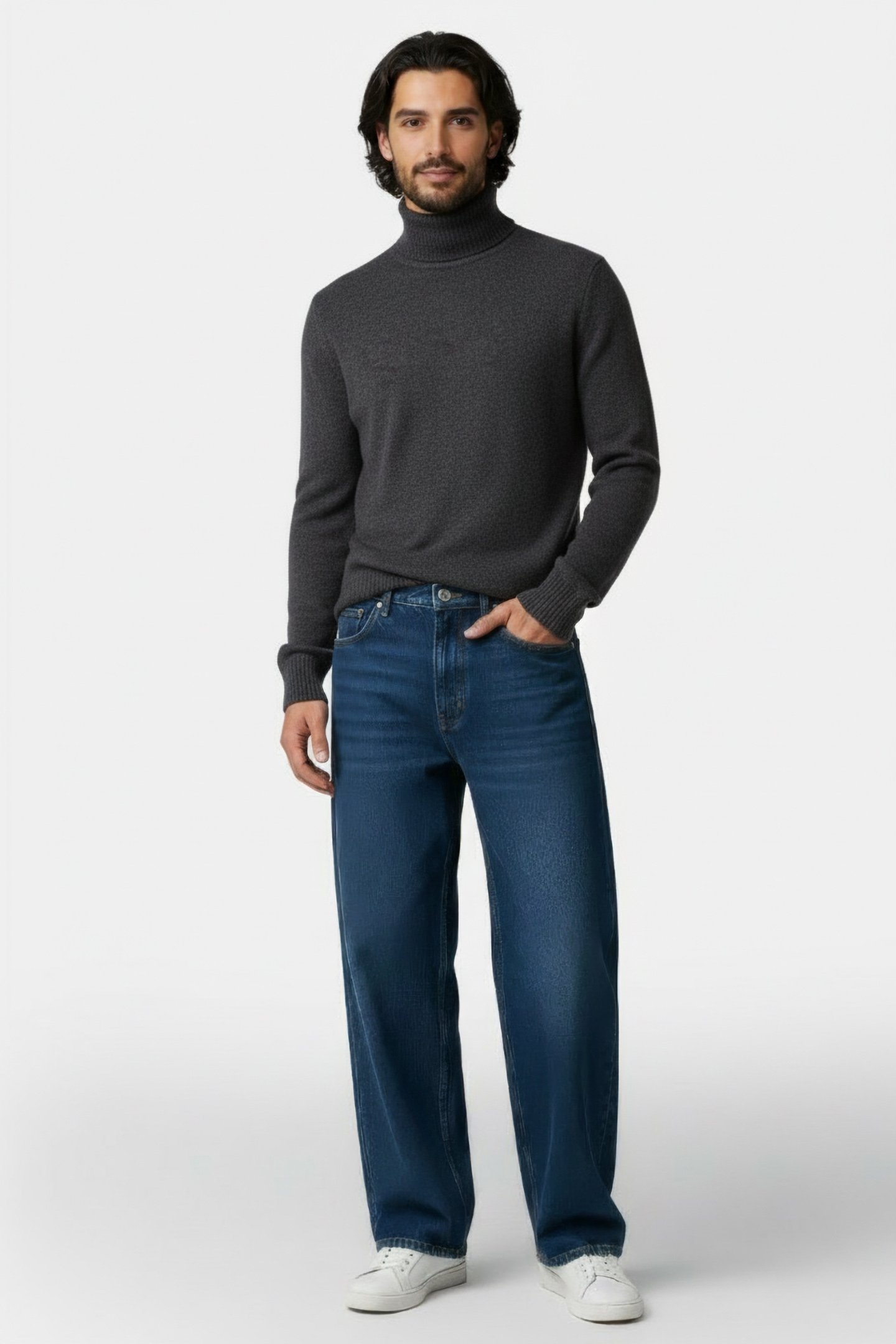 BRUNALF KNIT DARK GREY MELANGE 1