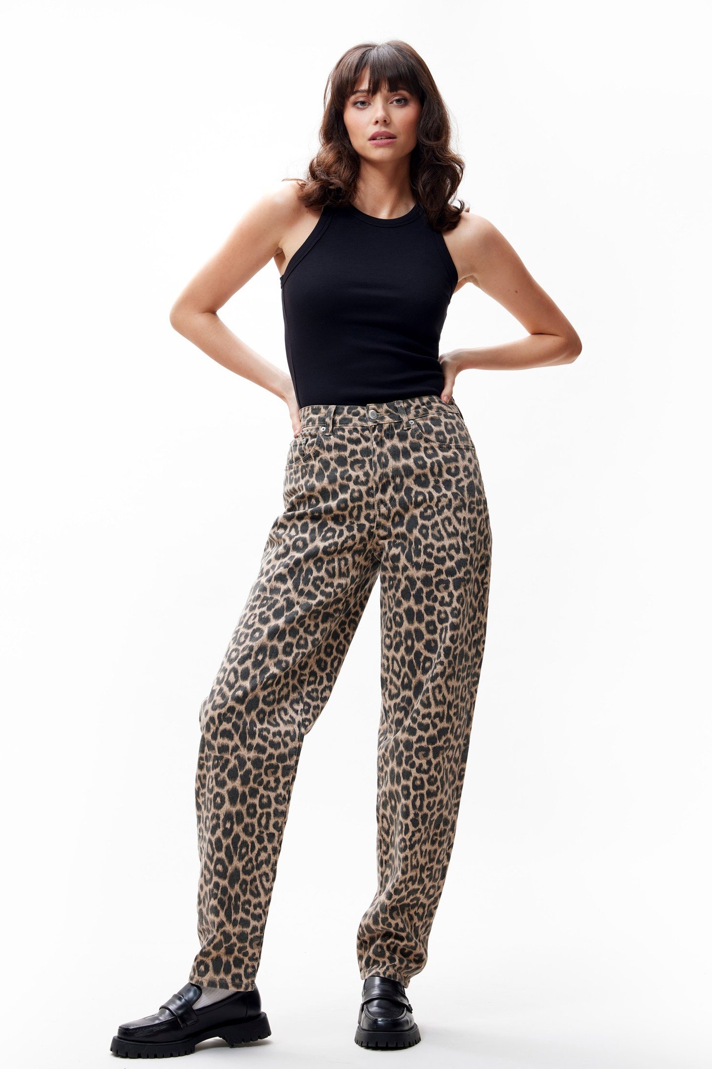 BARREL FIT LEOPARD JEANS GREY MORN 1