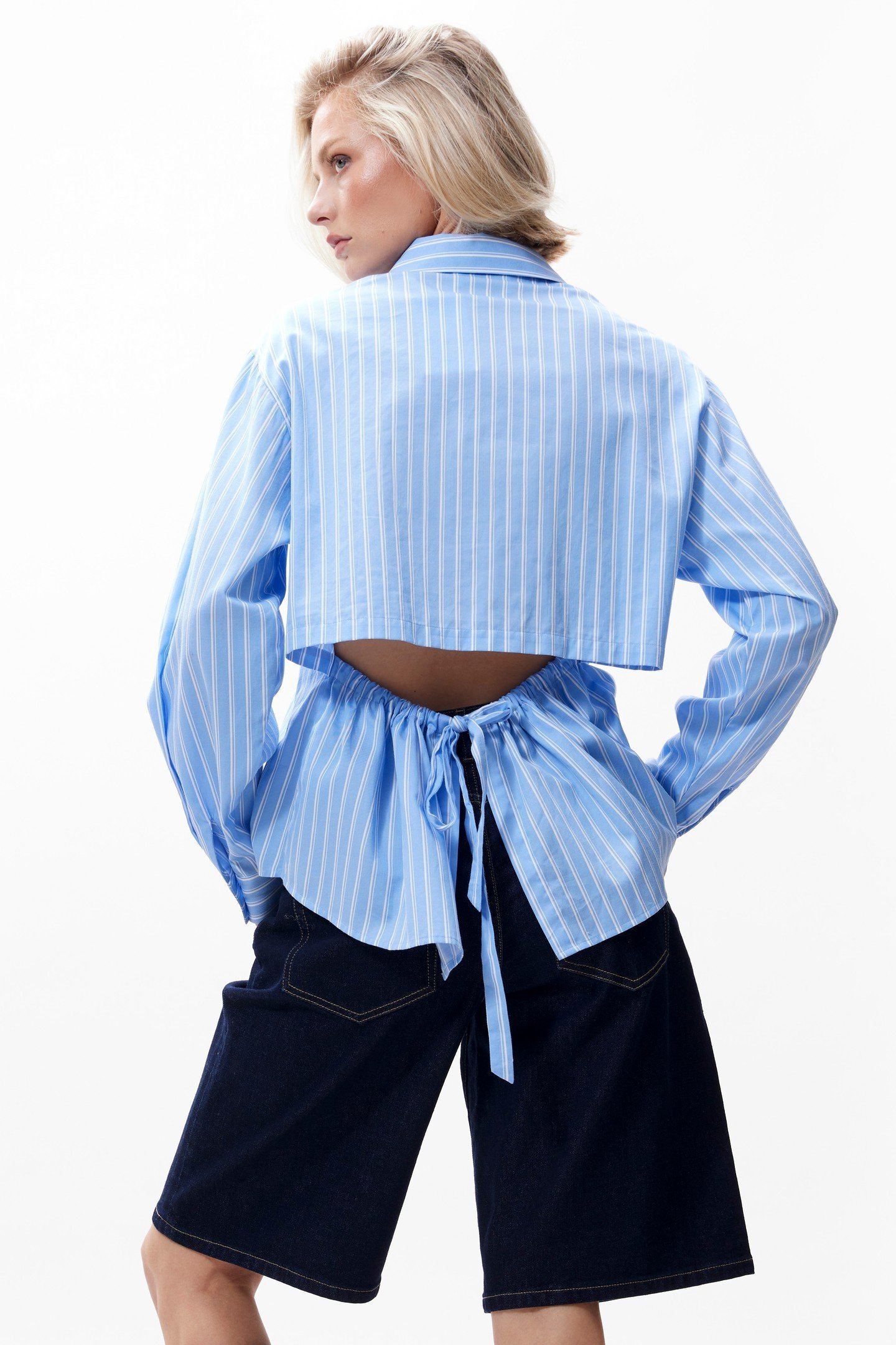 BLOUSE WITH OPEN BACK CORNFLOWER BLUE 3