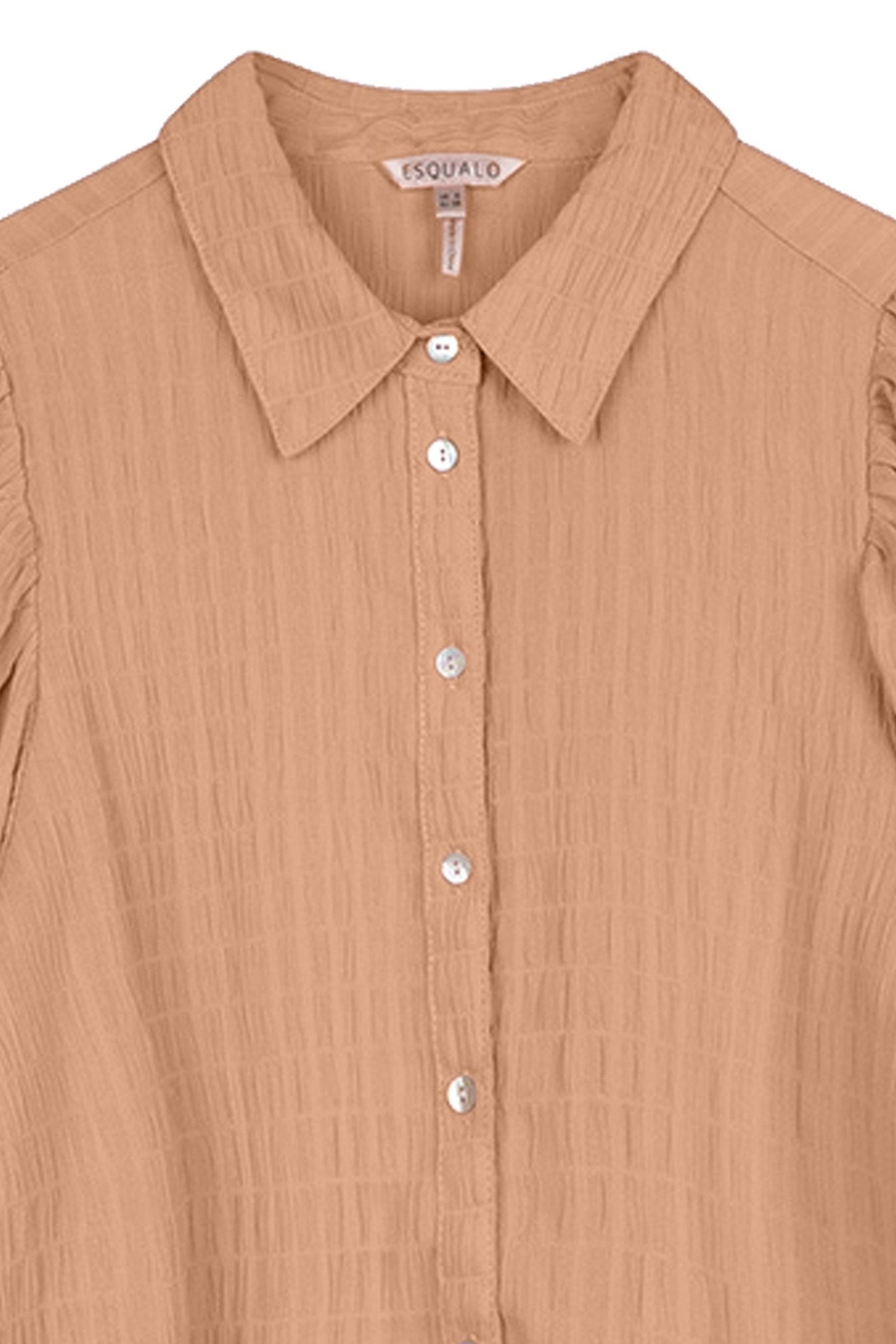 BLOUSE LANTERN CREPE PUFF SHLDR CAMEL 3