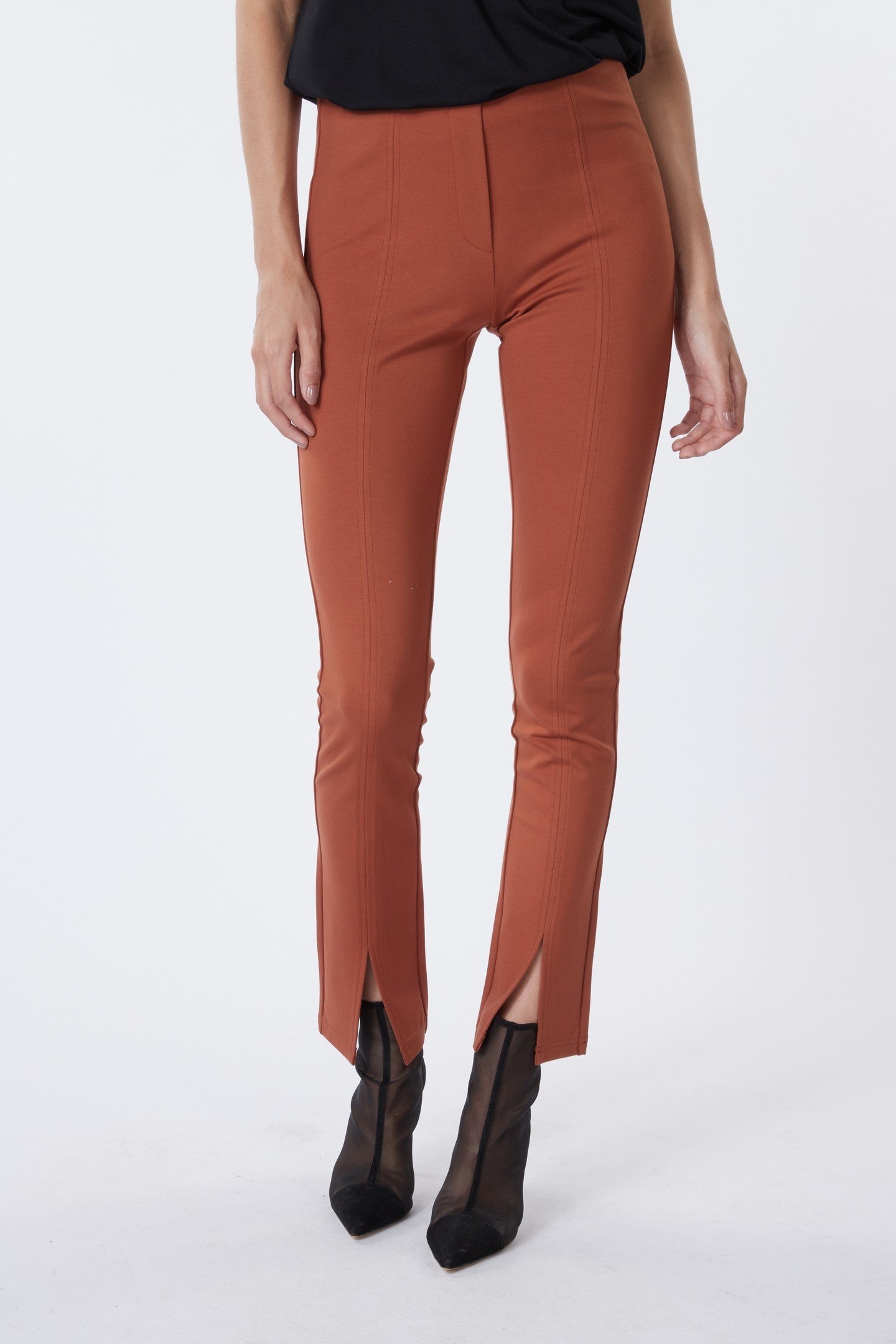 TROUSERS TREGGING SPLIT PUNTO COPPER BROWN 2