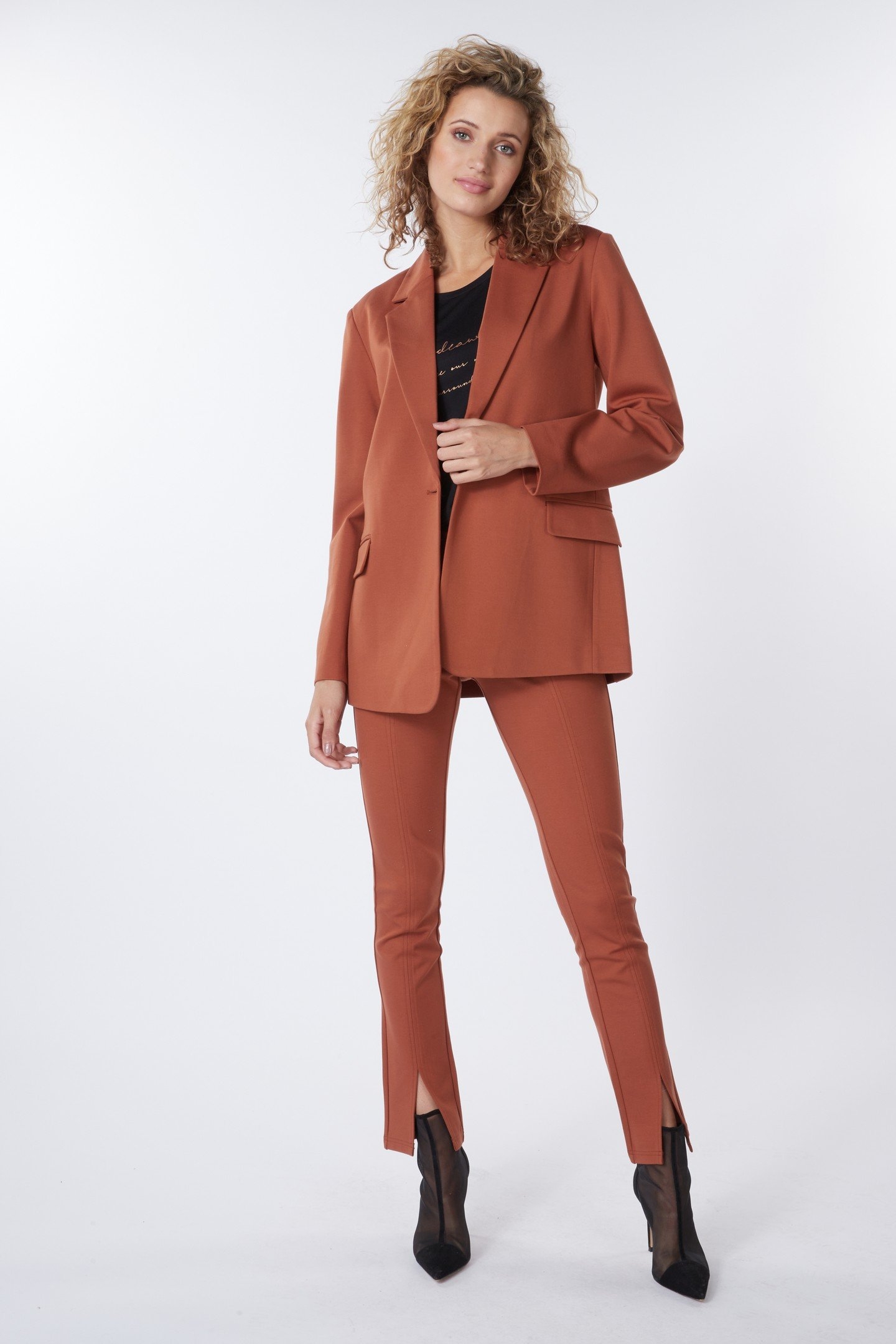 TROUSERS TREGGING SPLIT PUNTO COPPER BROWN 6