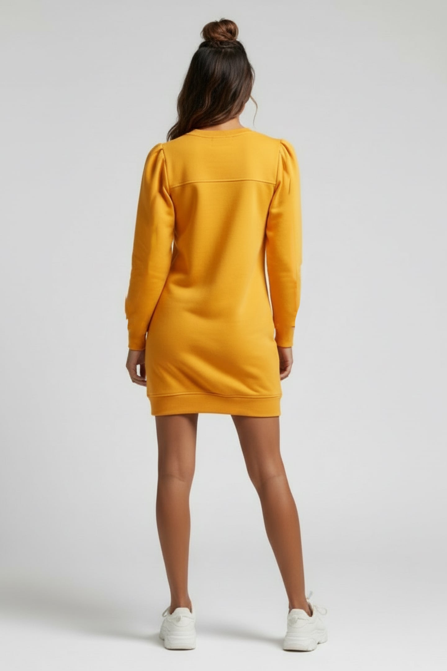 DRESS FLOCK PRINT ORANGE 2