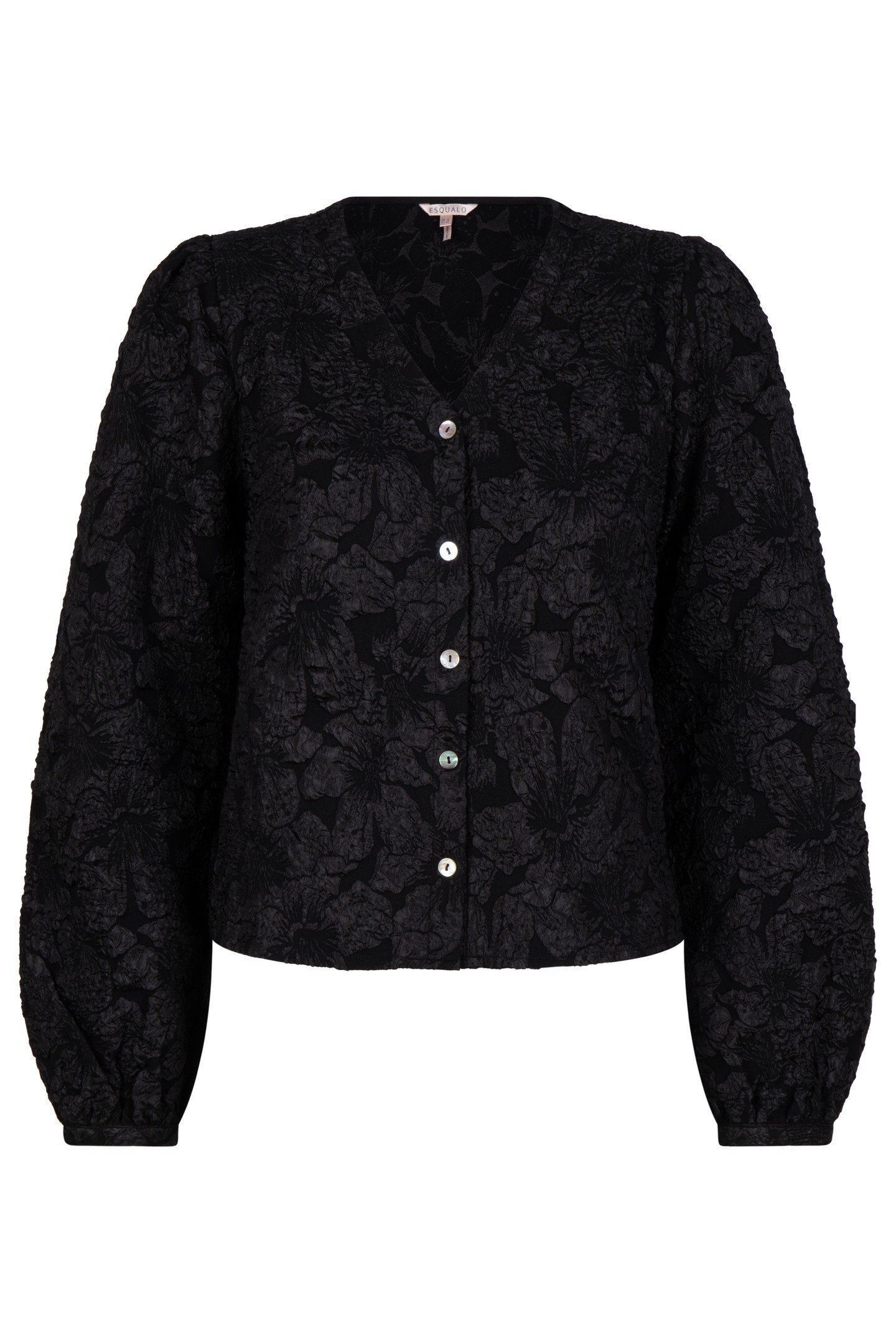 BLOUSE FANCY FLOWER JACQUARD BLACK 4